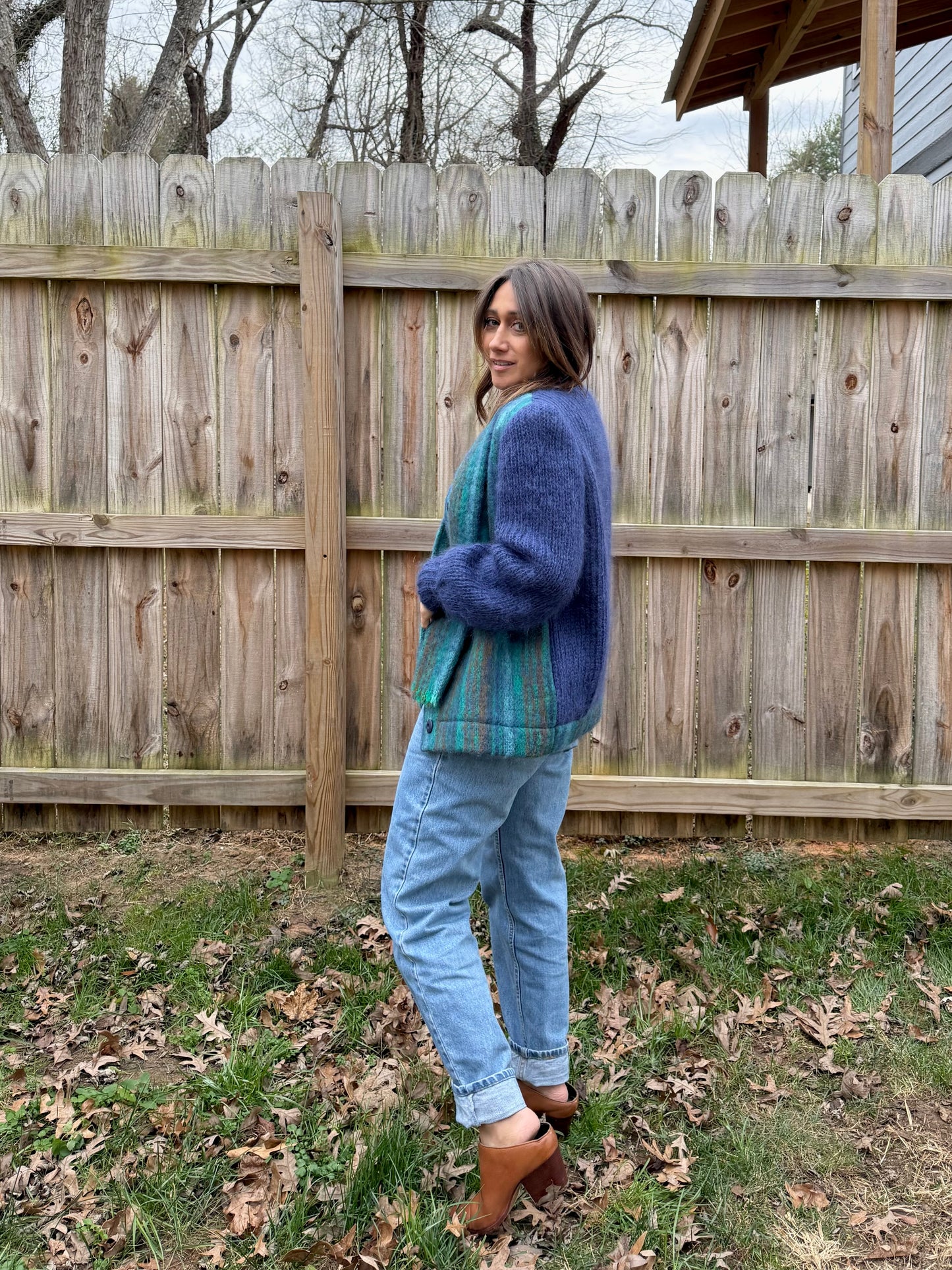 Irish Handwoven Wool Jacket with Built-In Scarf — Donegal Design