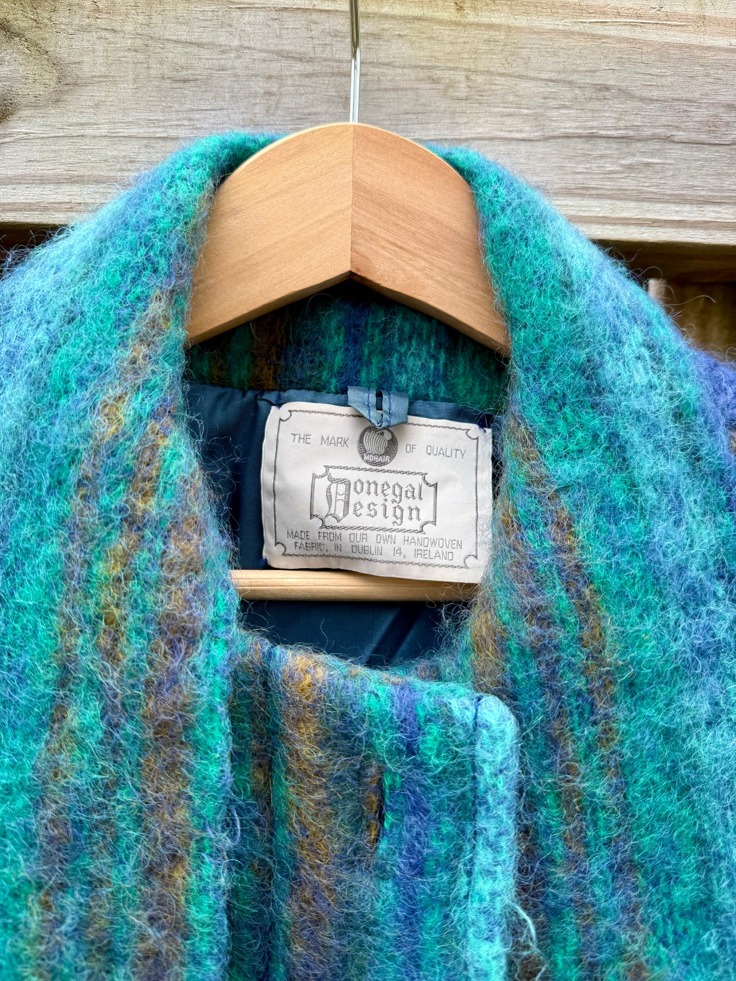 Irish Handwoven Wool Jacket with Built-In Scarf — Donegal Design