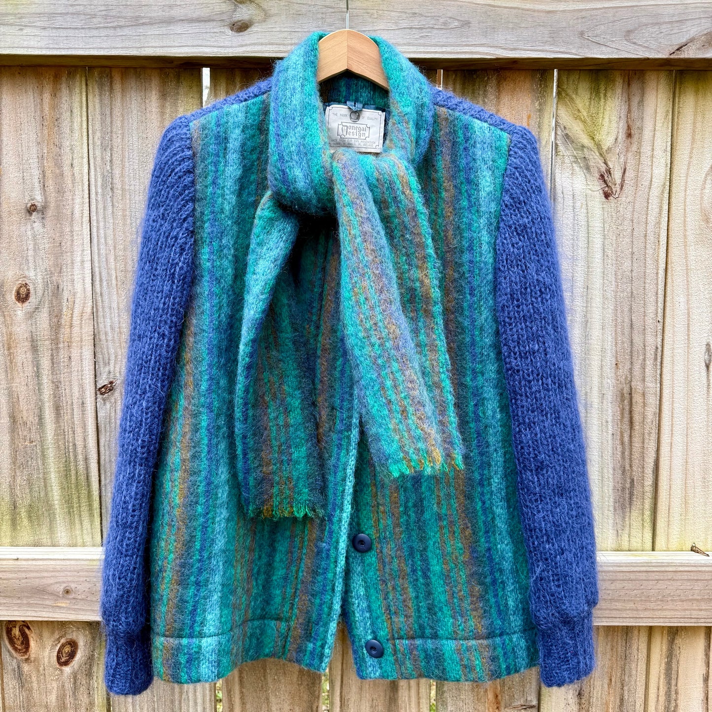Irish Handwoven Wool Jacket with Built-In Scarf — Donegal Design