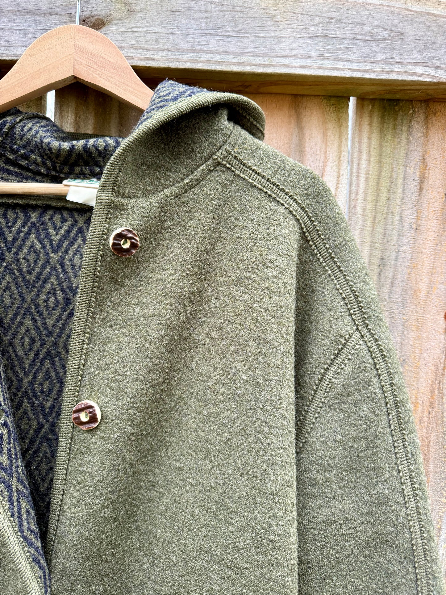 Olive Wool Hooded Coat — L.L. Bean Vintage