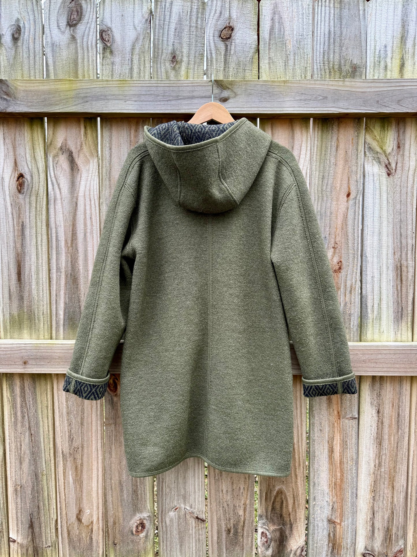Olive Wool Hooded Coat — L.L. Bean Vintage