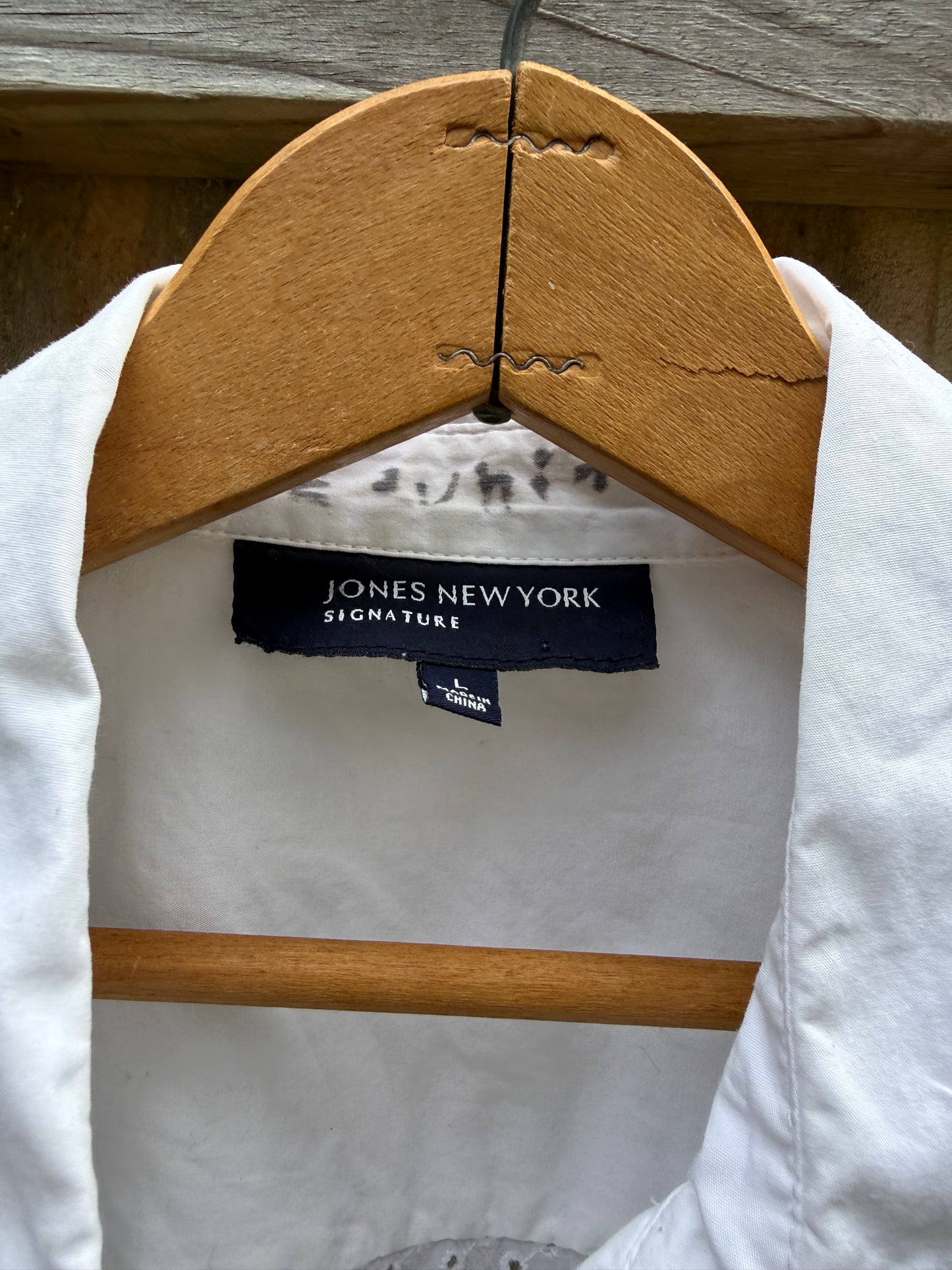 Jones New York Eyelet Button Down Shirt | White Eyelet Cotton Blouse | Embroidered Summer Shirt