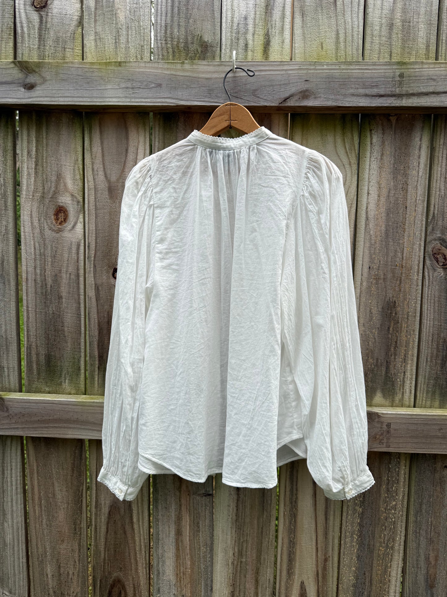 GAP Lace Pintuck Cotton Blouse | S