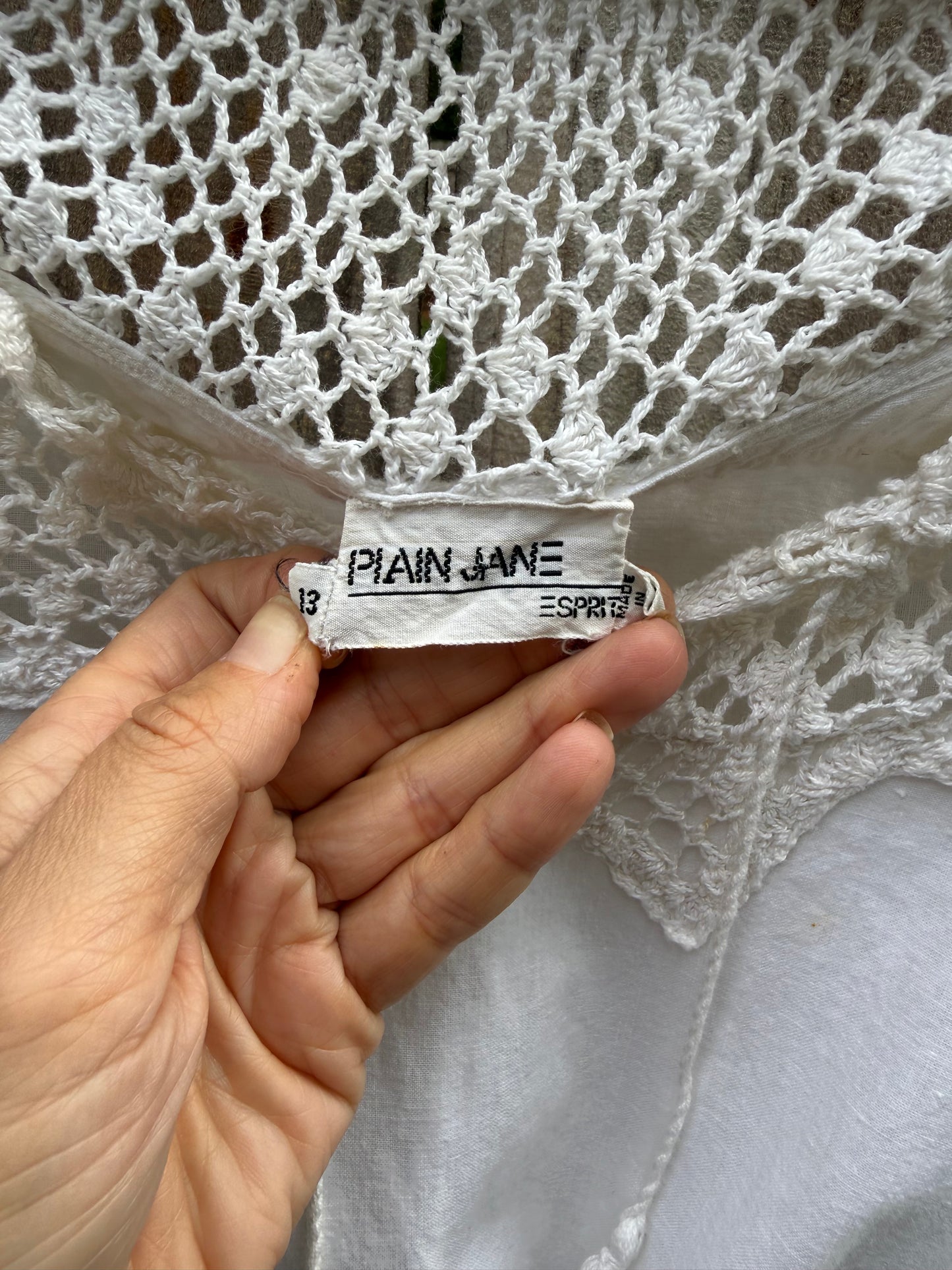 Vintage Plain Jane by Esprit Crochet Collar Dress