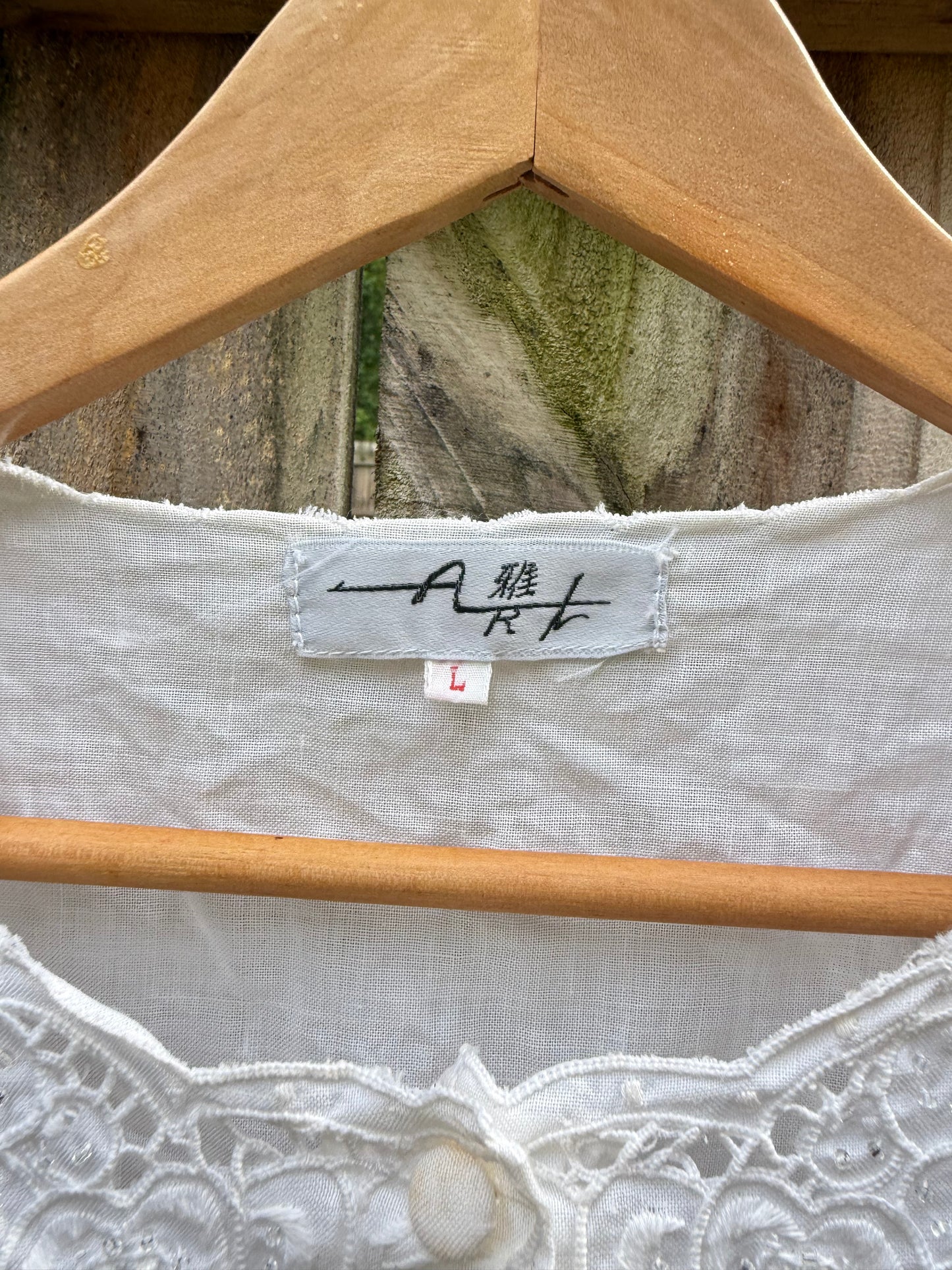 Vintage White Embroidered Linen Blouse - Top