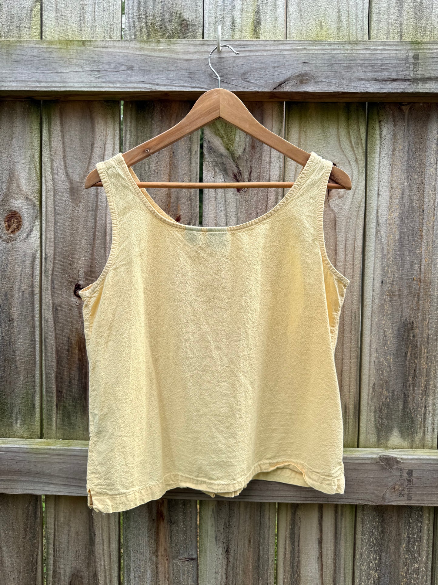 Erika Butter Yellow Pintuck Unwashed Tank