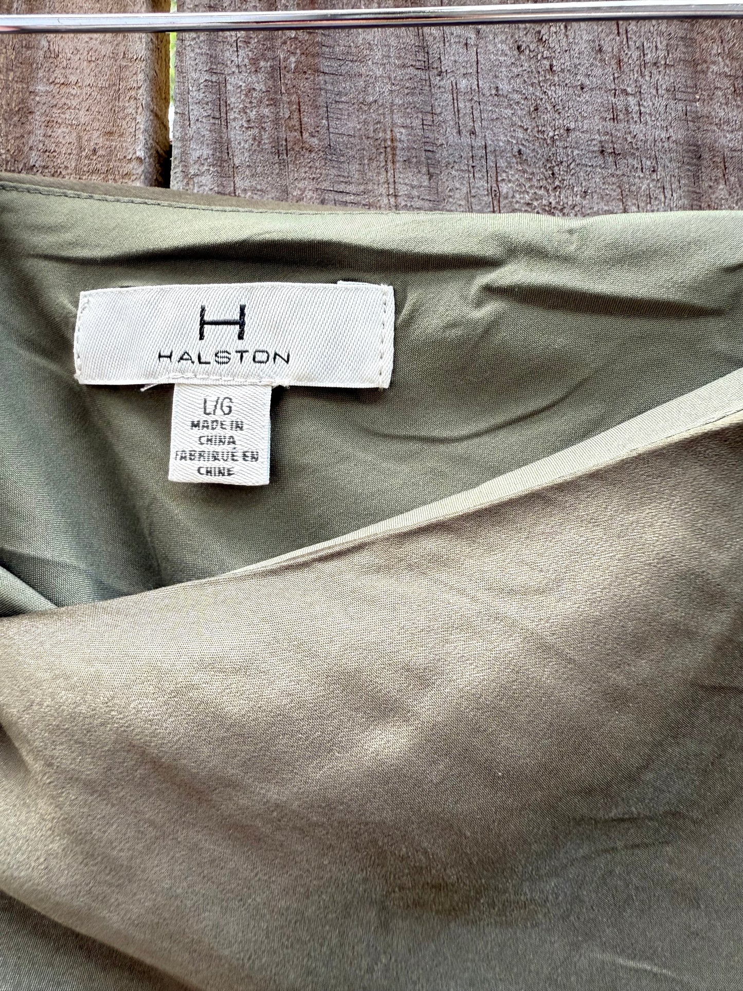 Halston Olive Slip Skirt