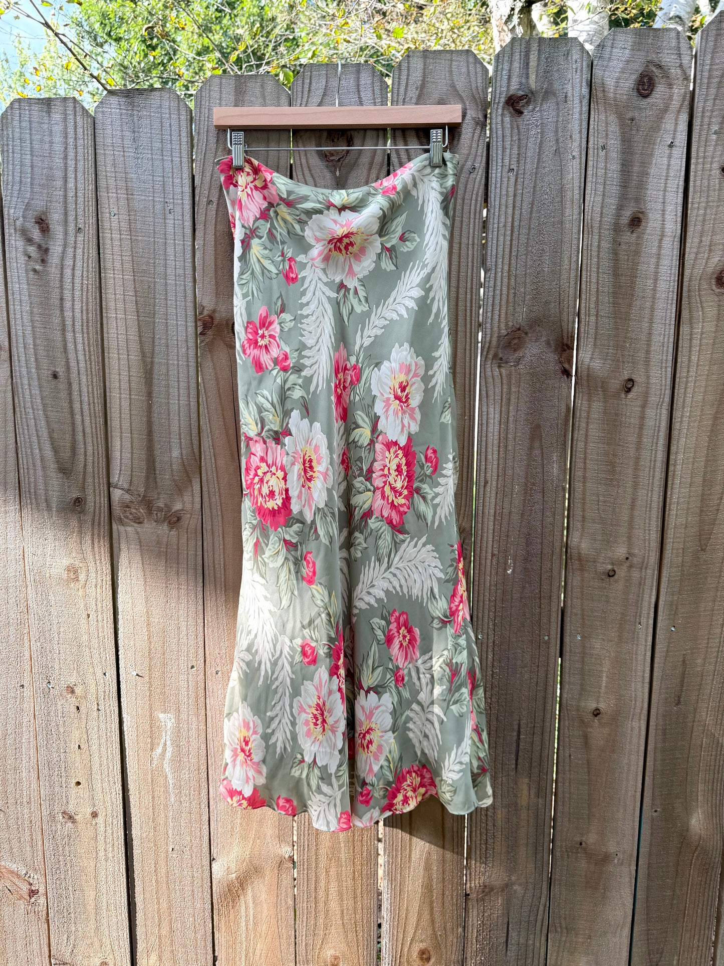 Vintage Silk Floral Slip Skirt — Sunday Honey Rework