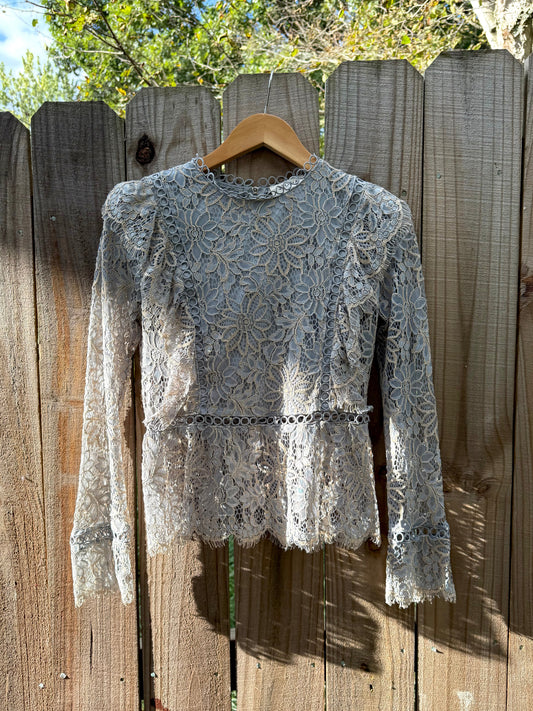 Romantic Lace Peplum Top - Story