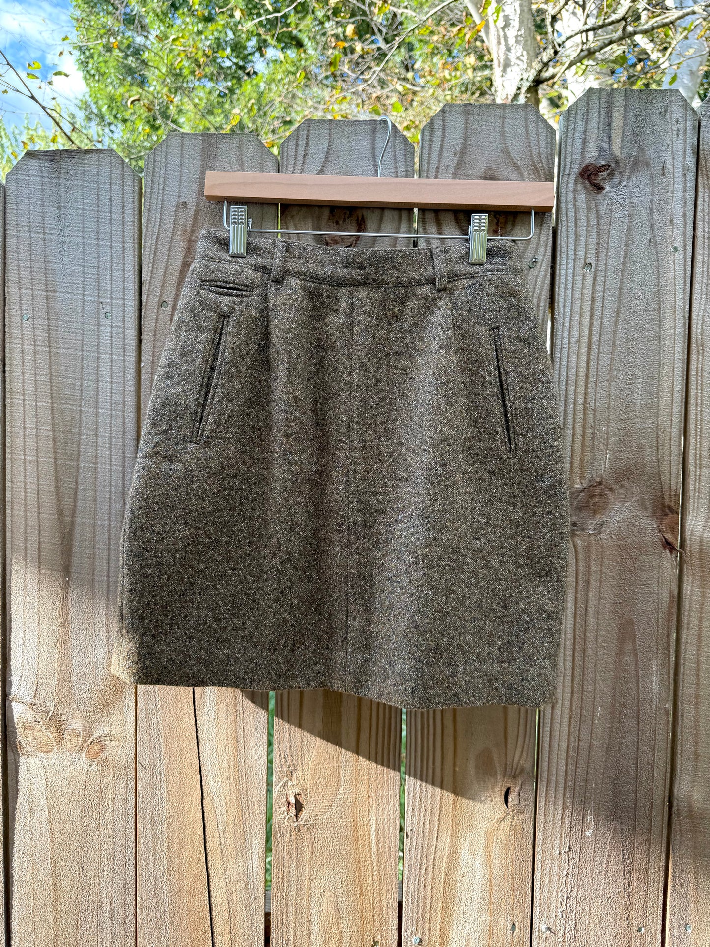 Wool + Silk Tweed Mini Skirt – Made in Italy, 90s-Inspired