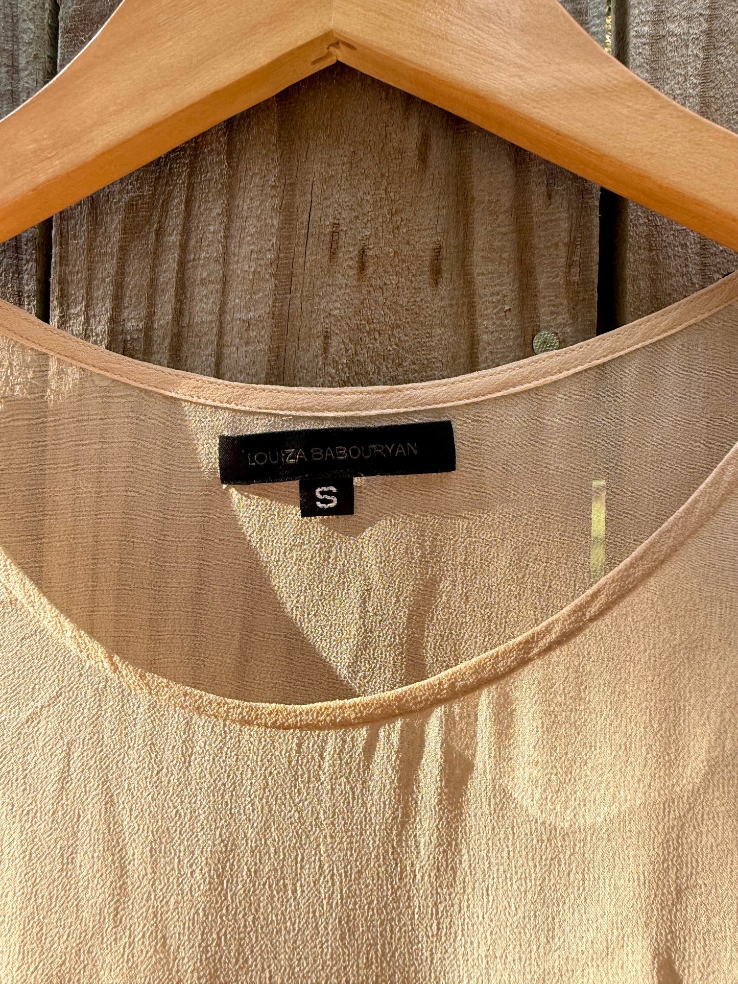 Louiza Babouryan Silk Chiffon Blush Maxi