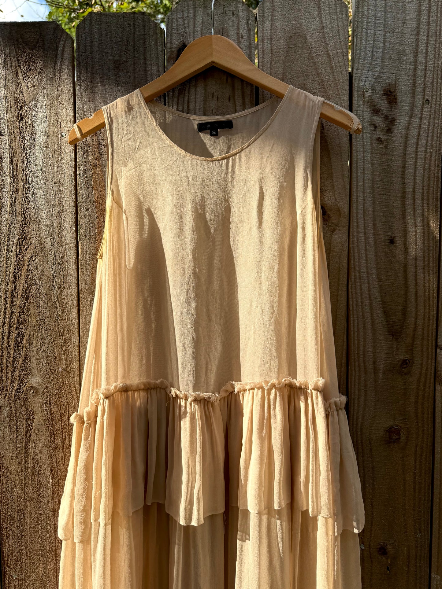 Louiza Babouryan Silk Chiffon Blush Maxi