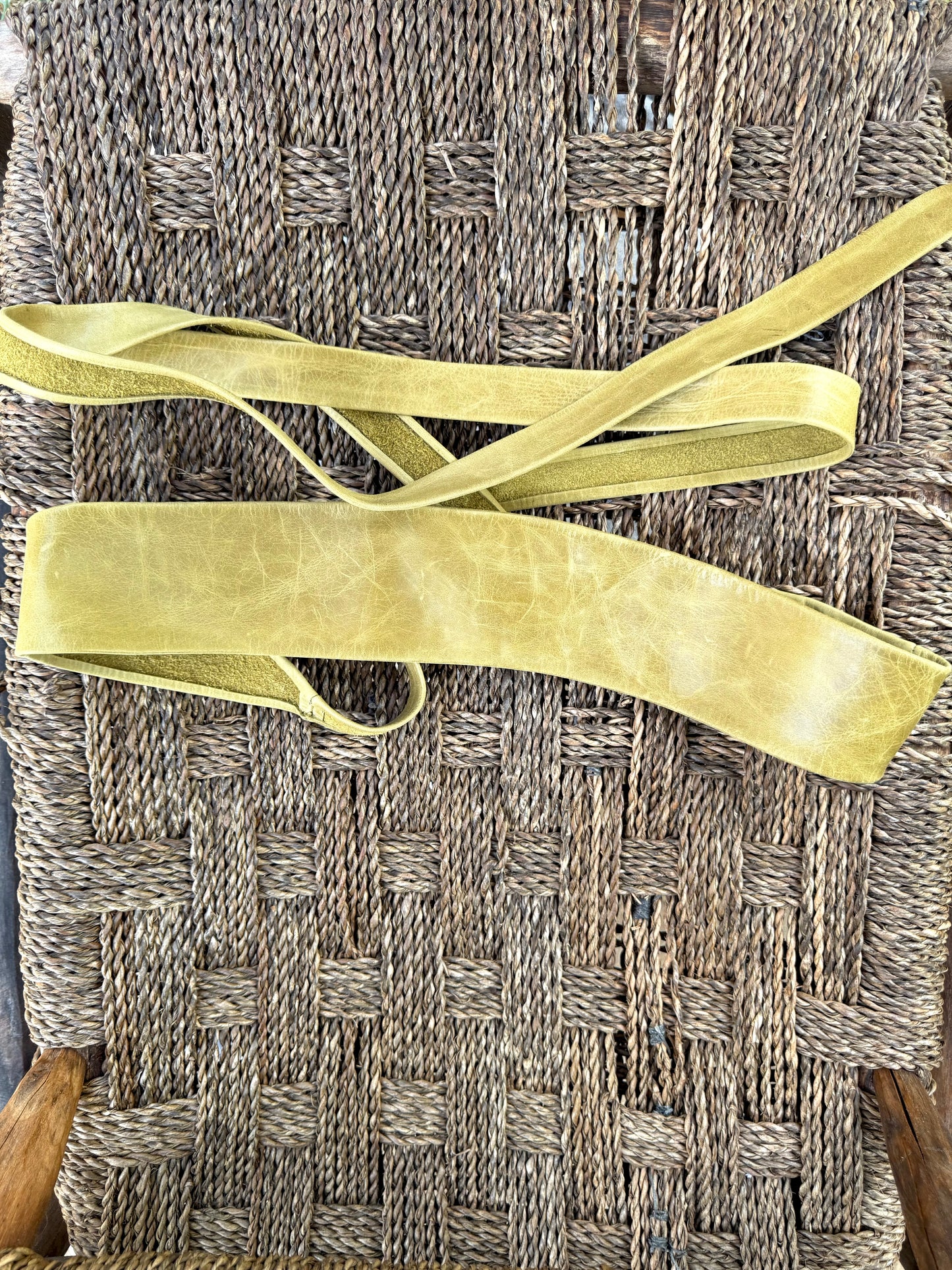 Olive Argentinian Leather Wrap Belt / ADA