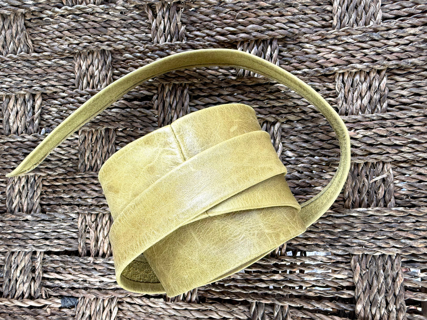 Olive Argentinian Leather Wrap Belt / ADA