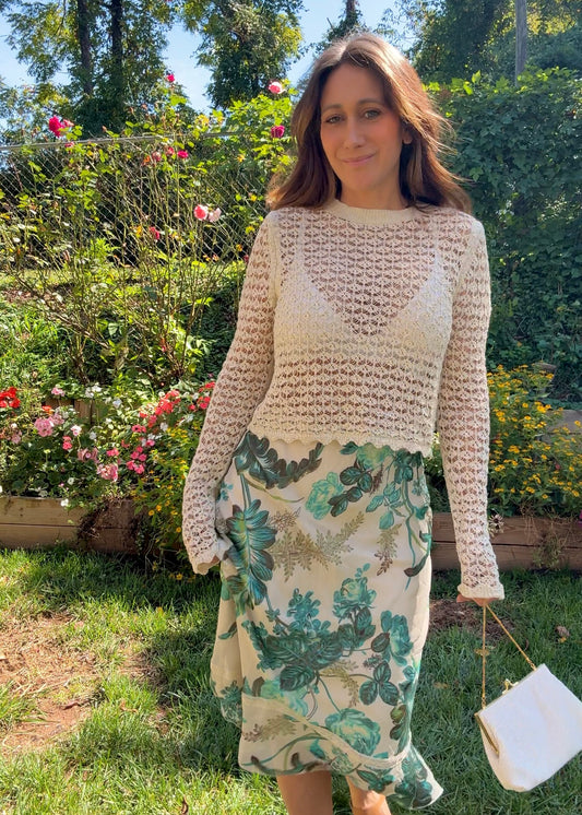 Crochet Sheer Knit Top