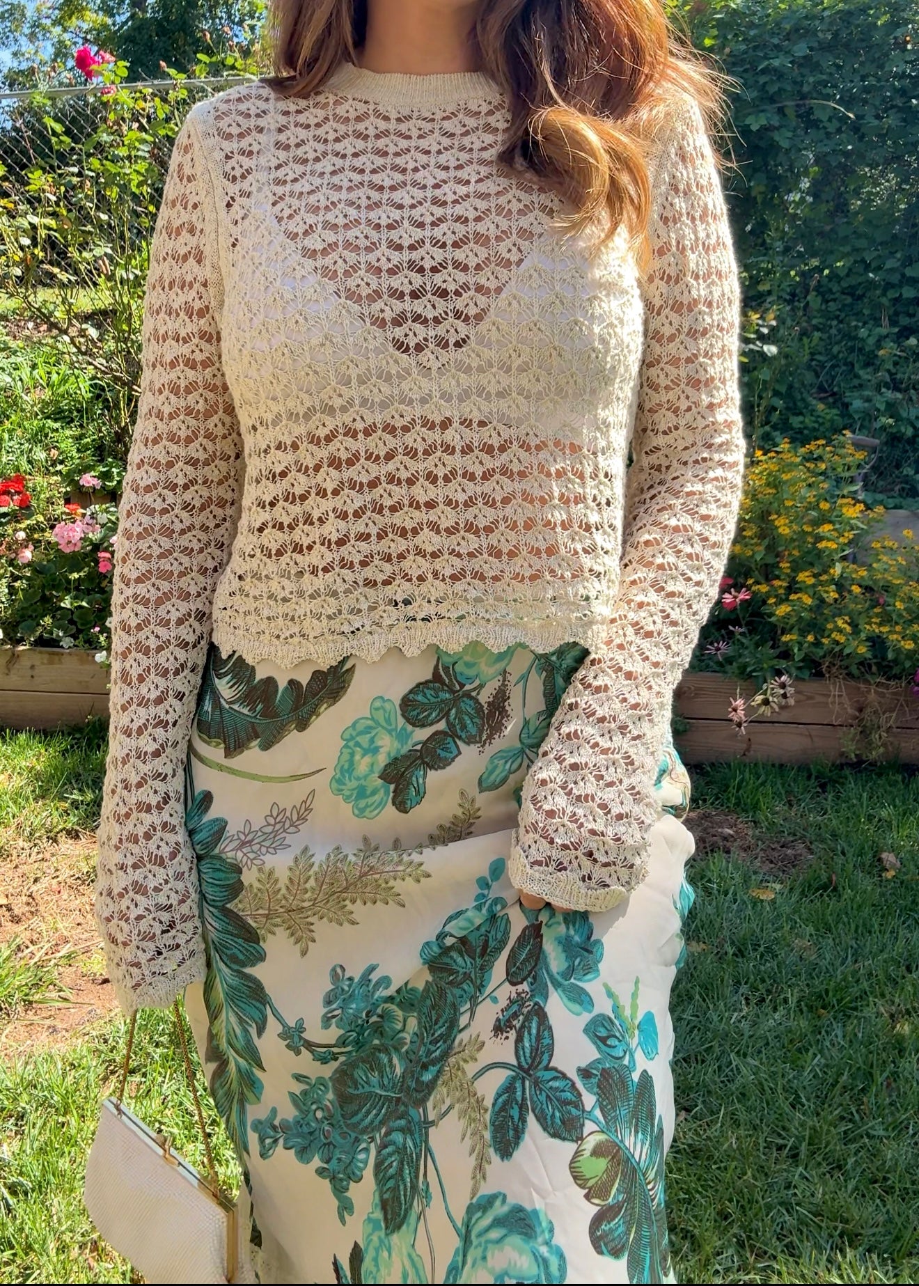 Crochet Sheer Knit Top
