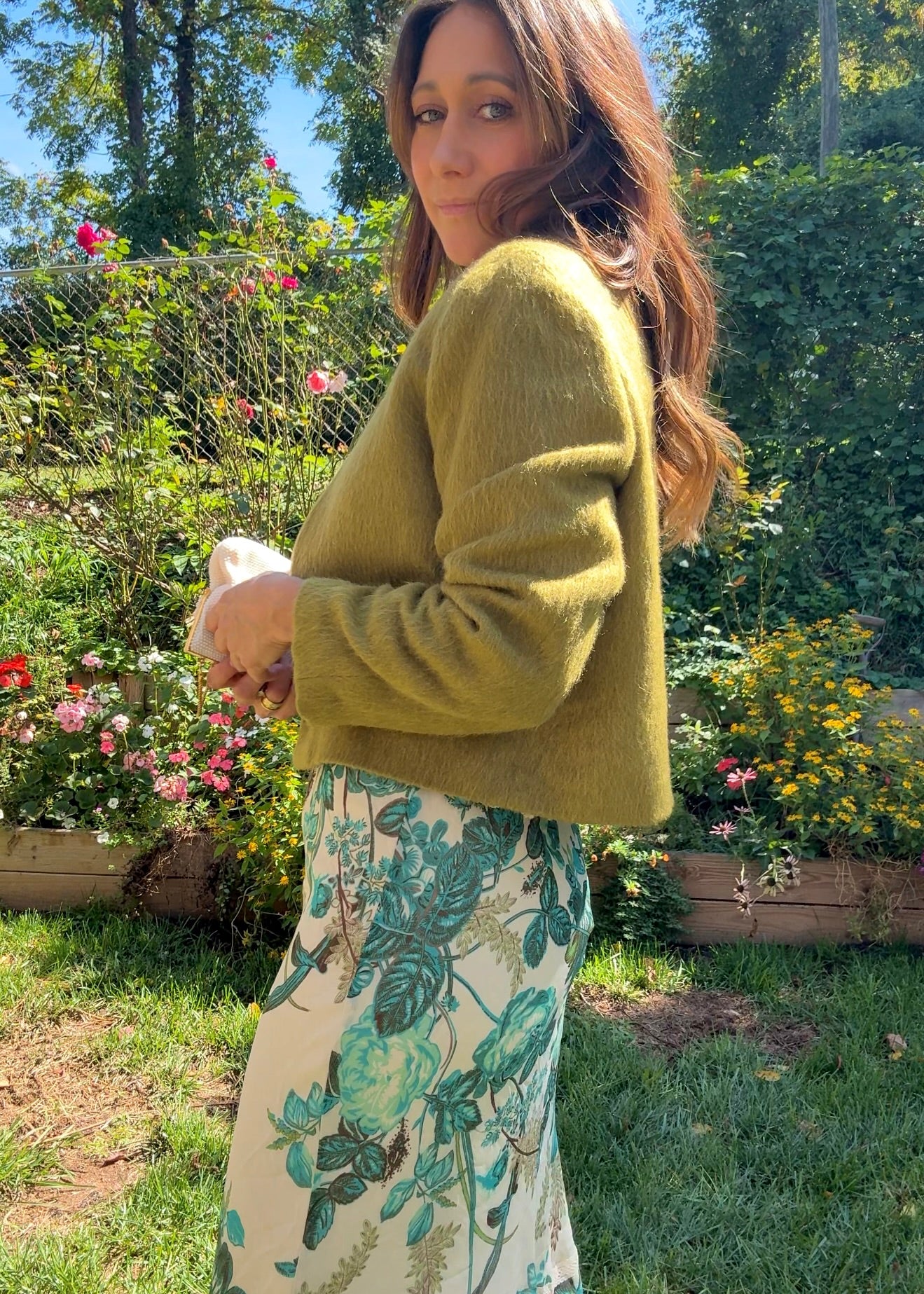 Vintage Elliott Lauren Wool Mohair Cropped Jacket – Olive-Moss Green Minimalist 90s Style