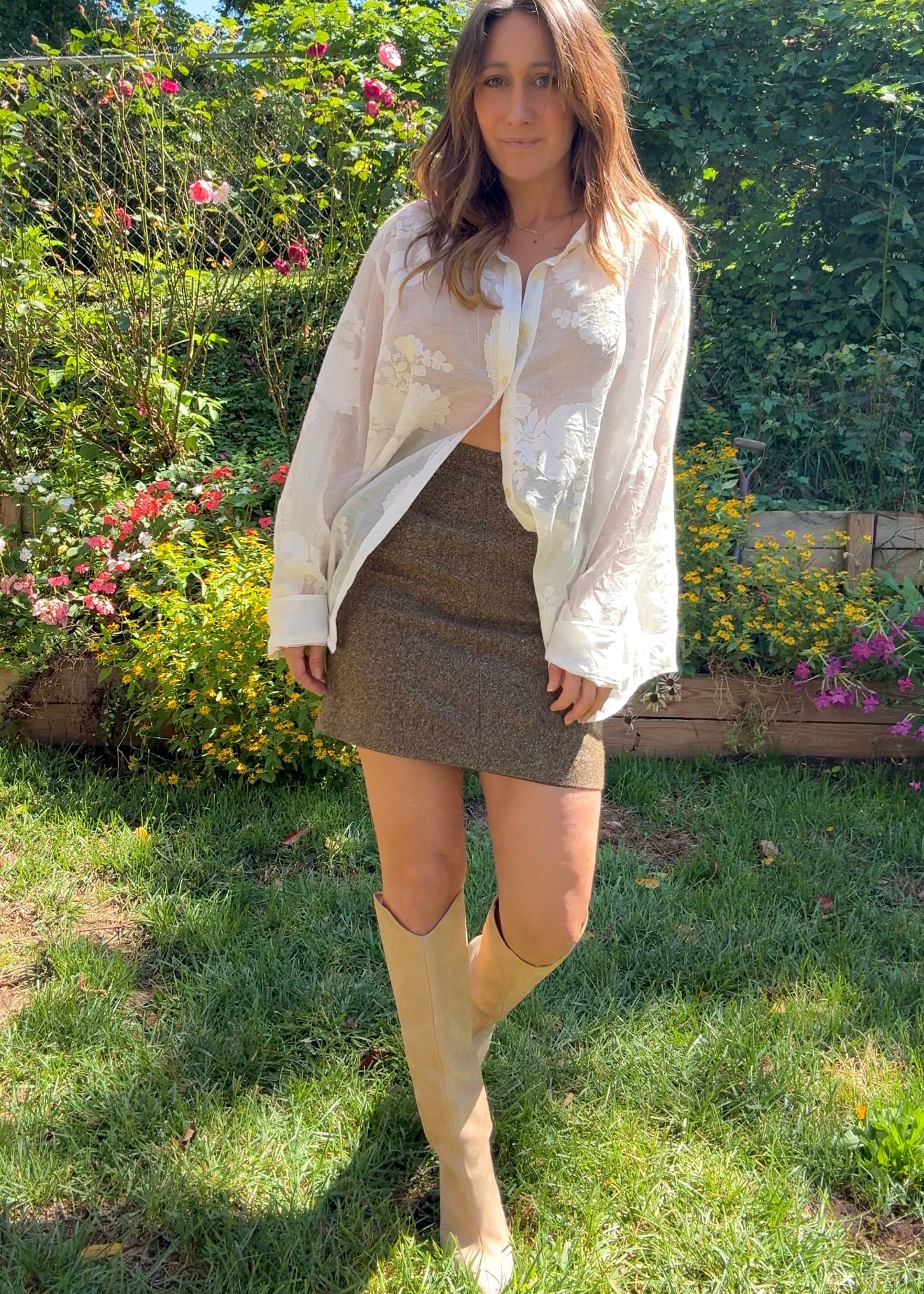 Wool + Silk Tweed Mini Skirt – Made in Italy, 90s-Inspired