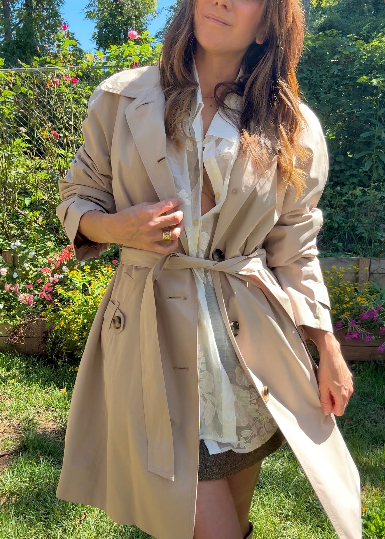 Vintage London Fog Oversized Trench Coat – Classic Khaki with Plaid Lining (XL)