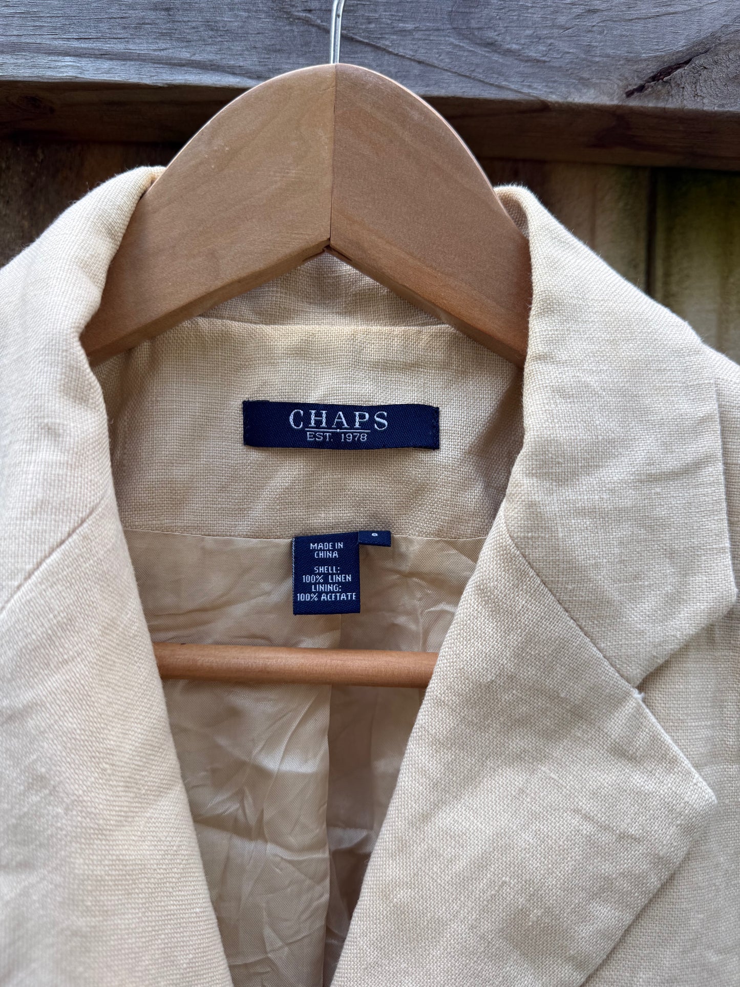 Chaps Oatmeal Linen Blazer