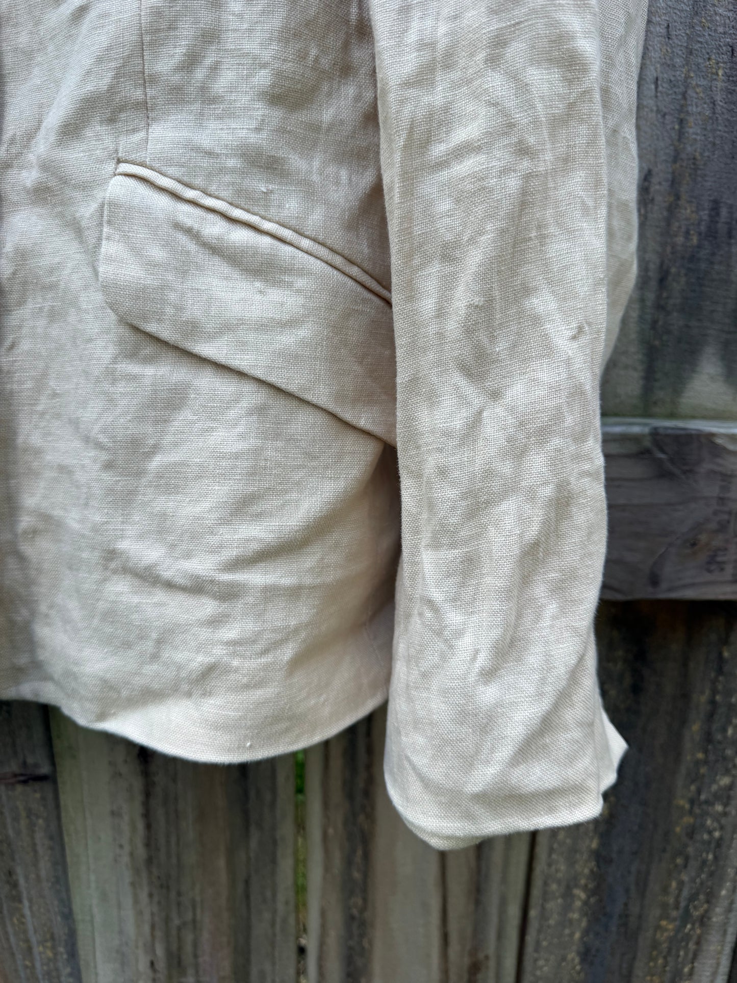Chaps Oatmeal Linen Blazer