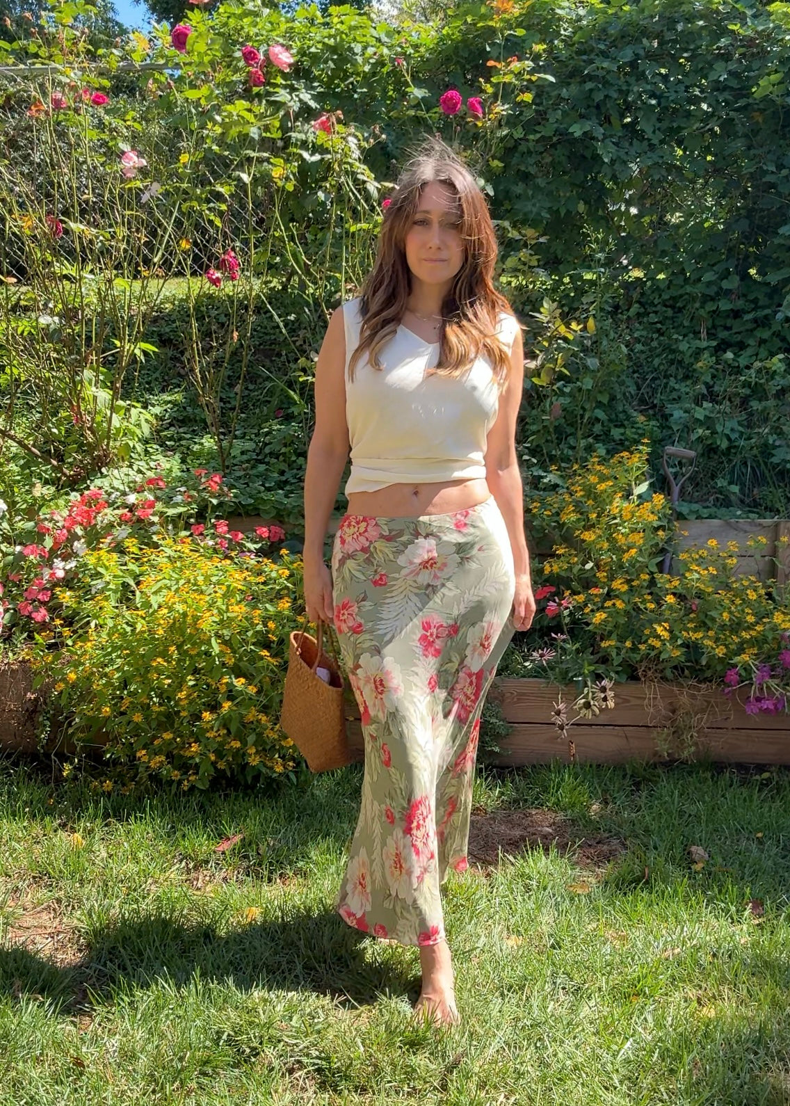 Vintage 70s Handwoven Basket Tote Bag / Market Tote