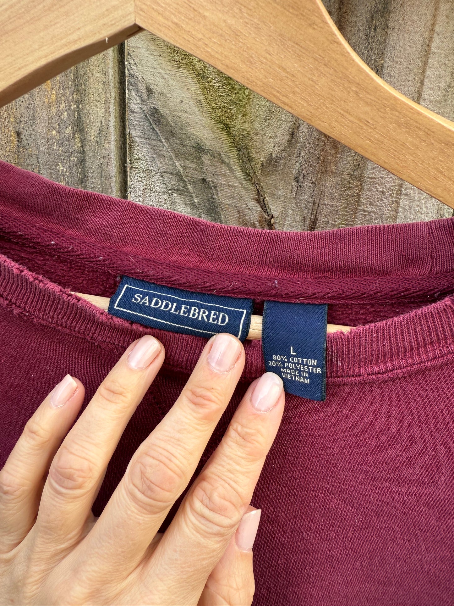 Saddlebred Washed Burgundy Crewneck Sweatshirt