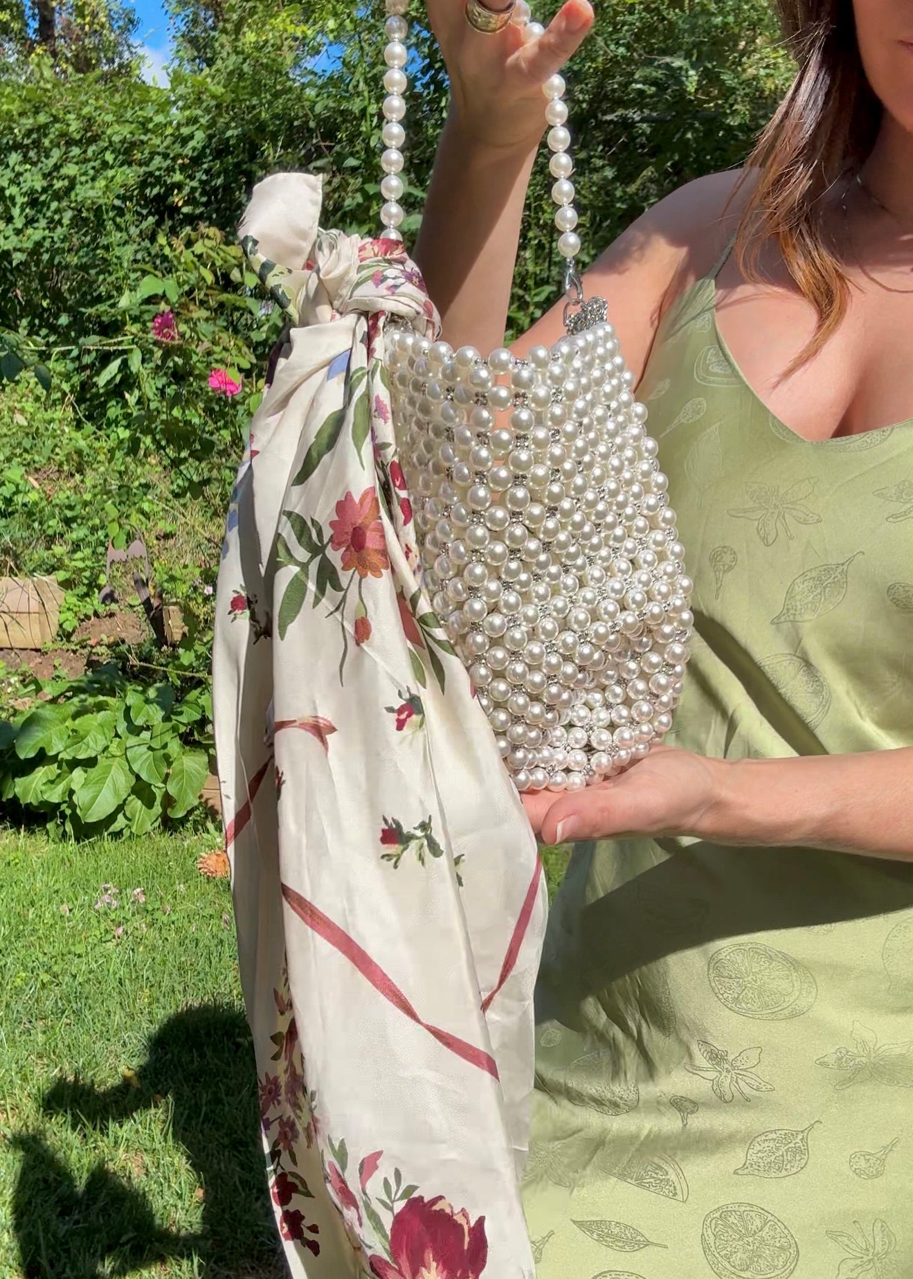 Vintage Laura Ashley Floral Silk Scarf