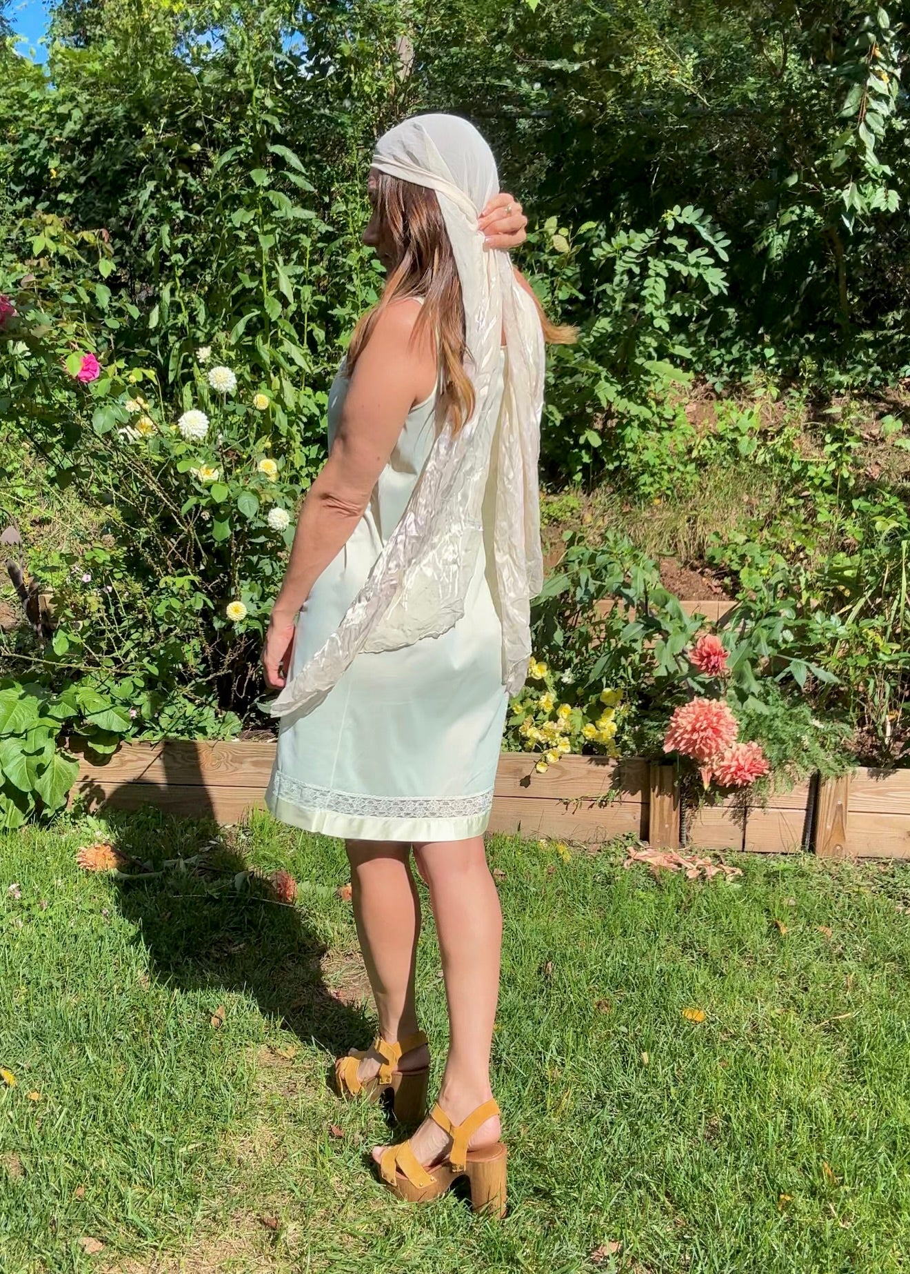 Vintage Silk-Blend Floral Burnout Scarf