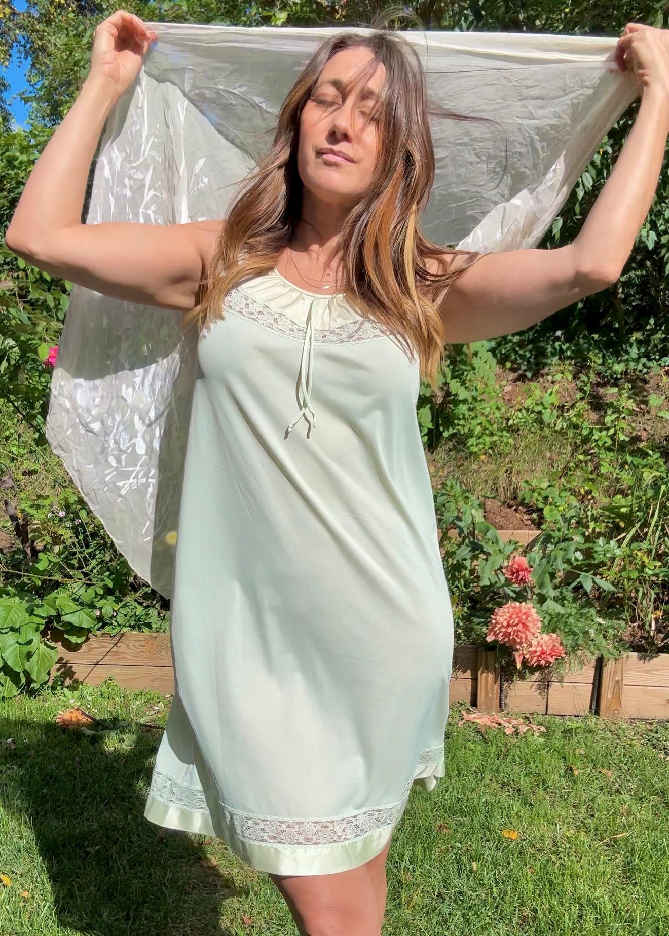 True Vintage Pistachio Slip Dress (1970s) / Nightgown