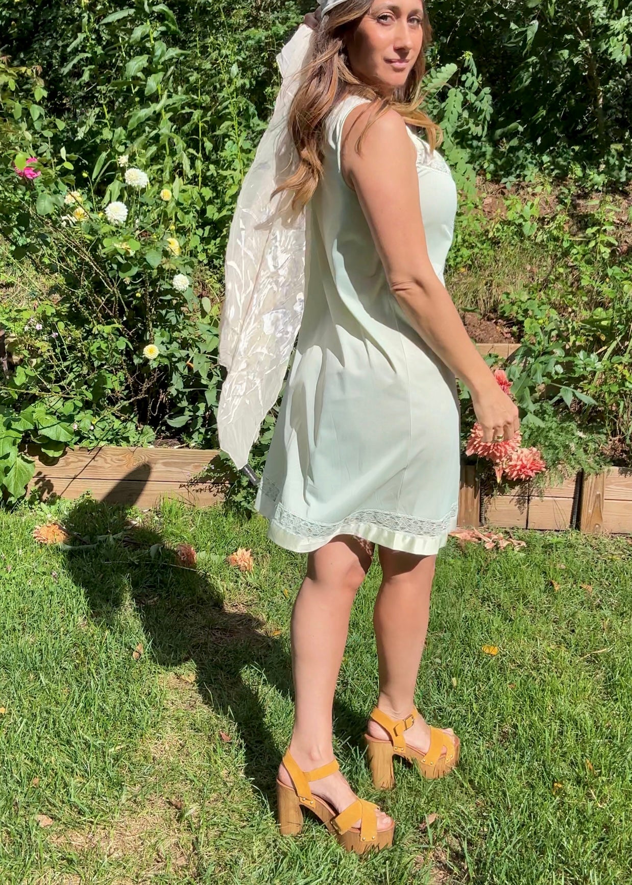 Vintage Silk-Blend Floral Burnout Scarf