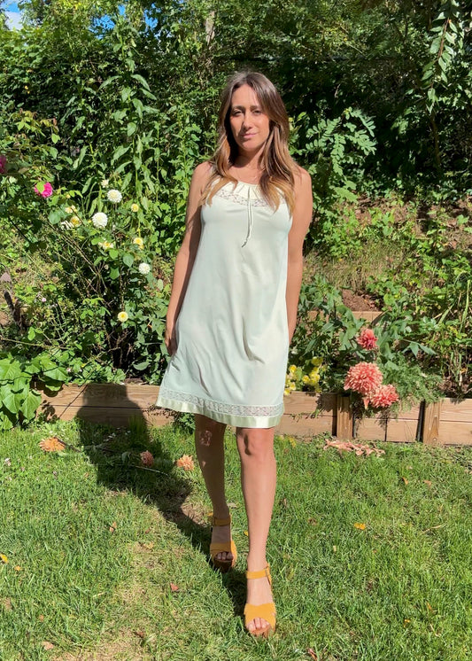 True Vintage Pistachio Slip Dress (1970s) / Nightgown