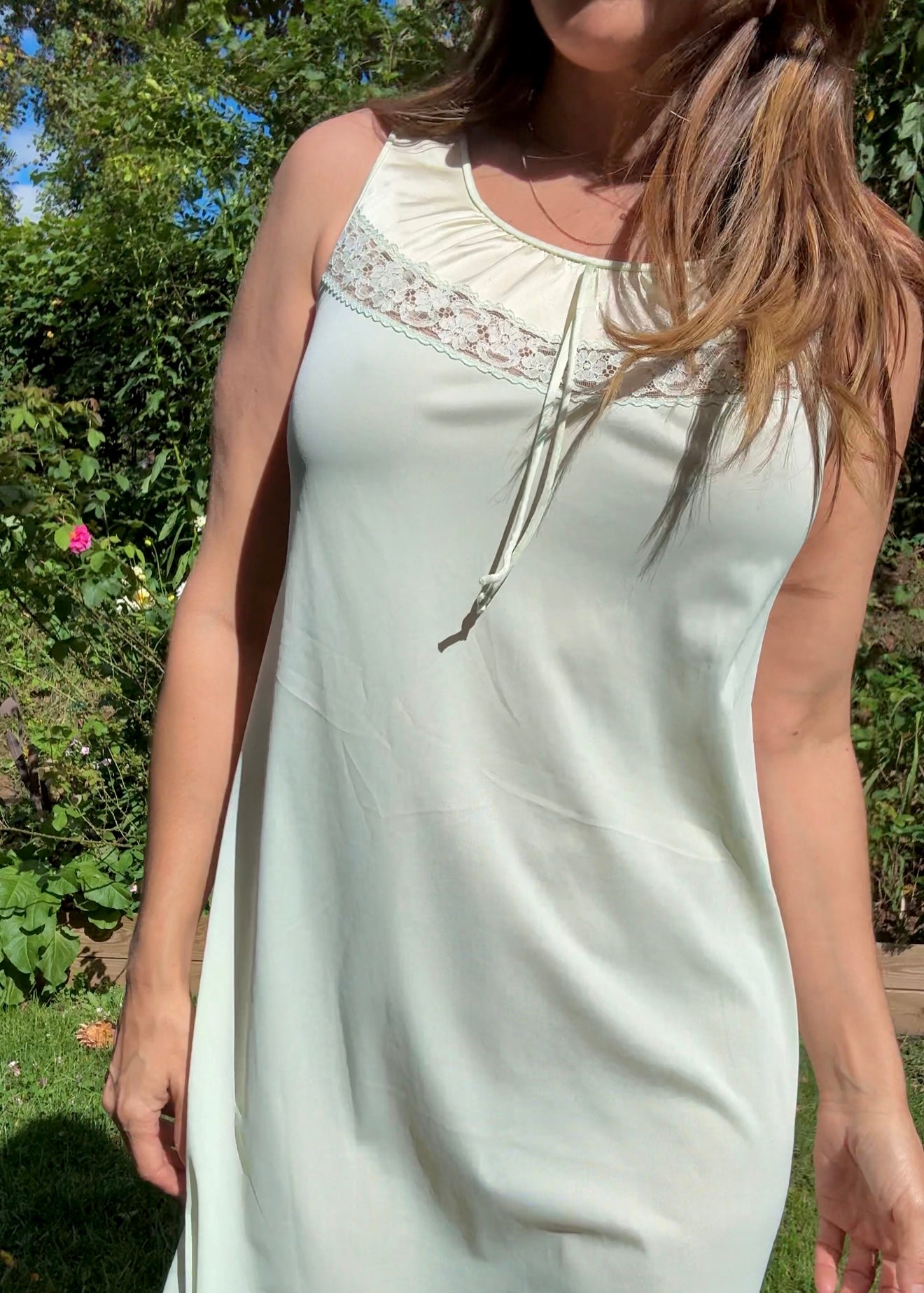True Vintage Pistachio Slip Dress (1970s) / Nightgown