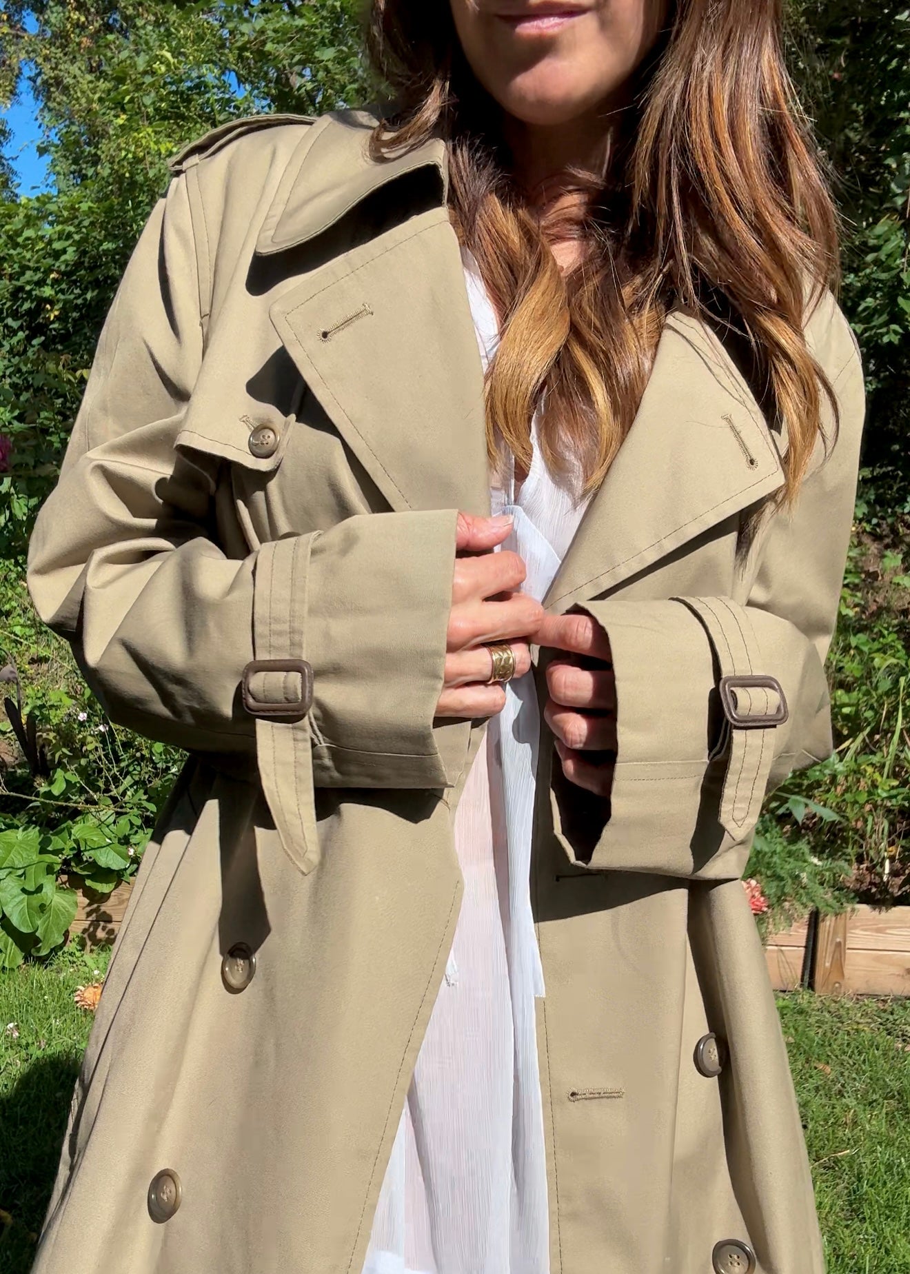 Vintage 90s London Fog Trench Coat - khaki