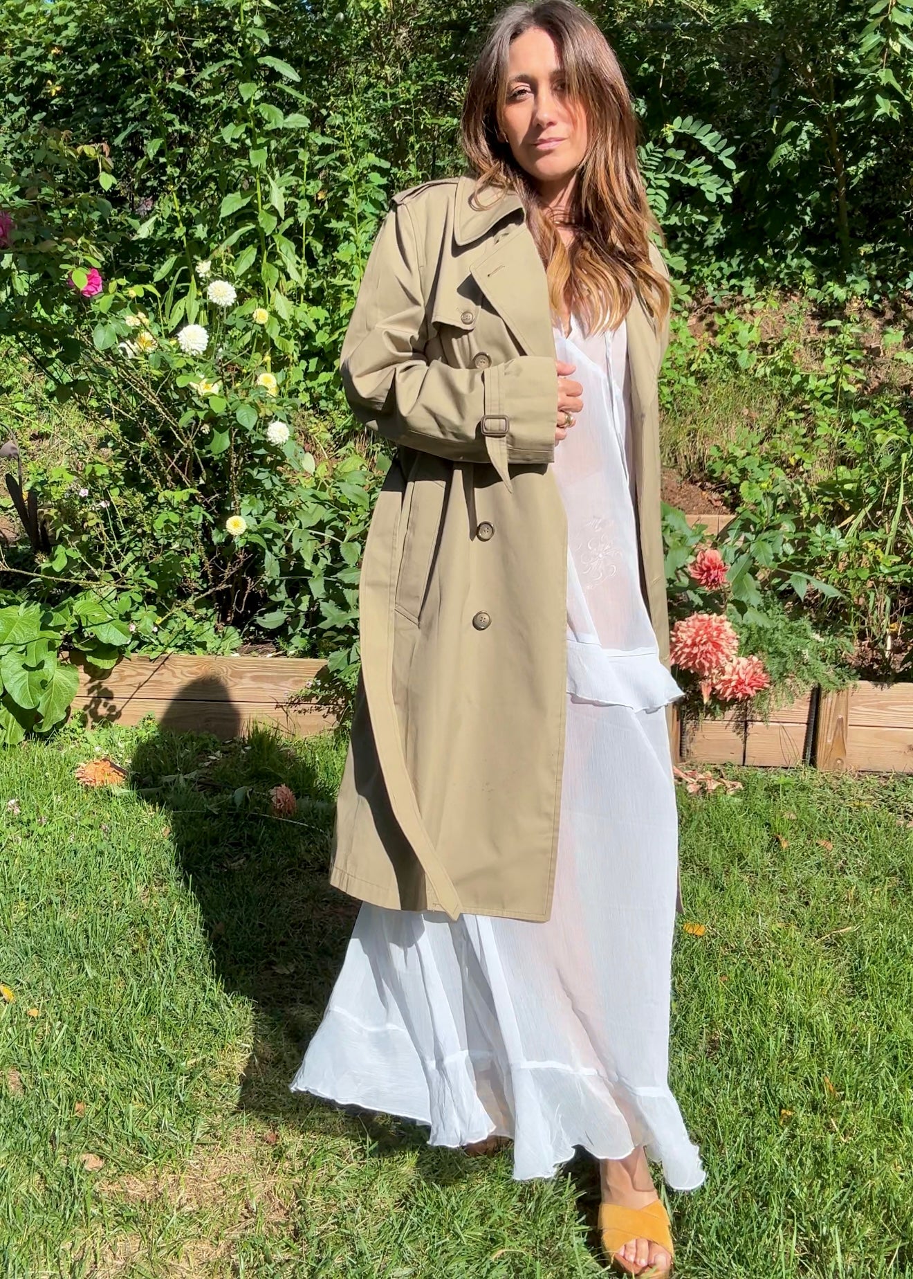 Vintage 90s London Fog Trench Coat - khaki