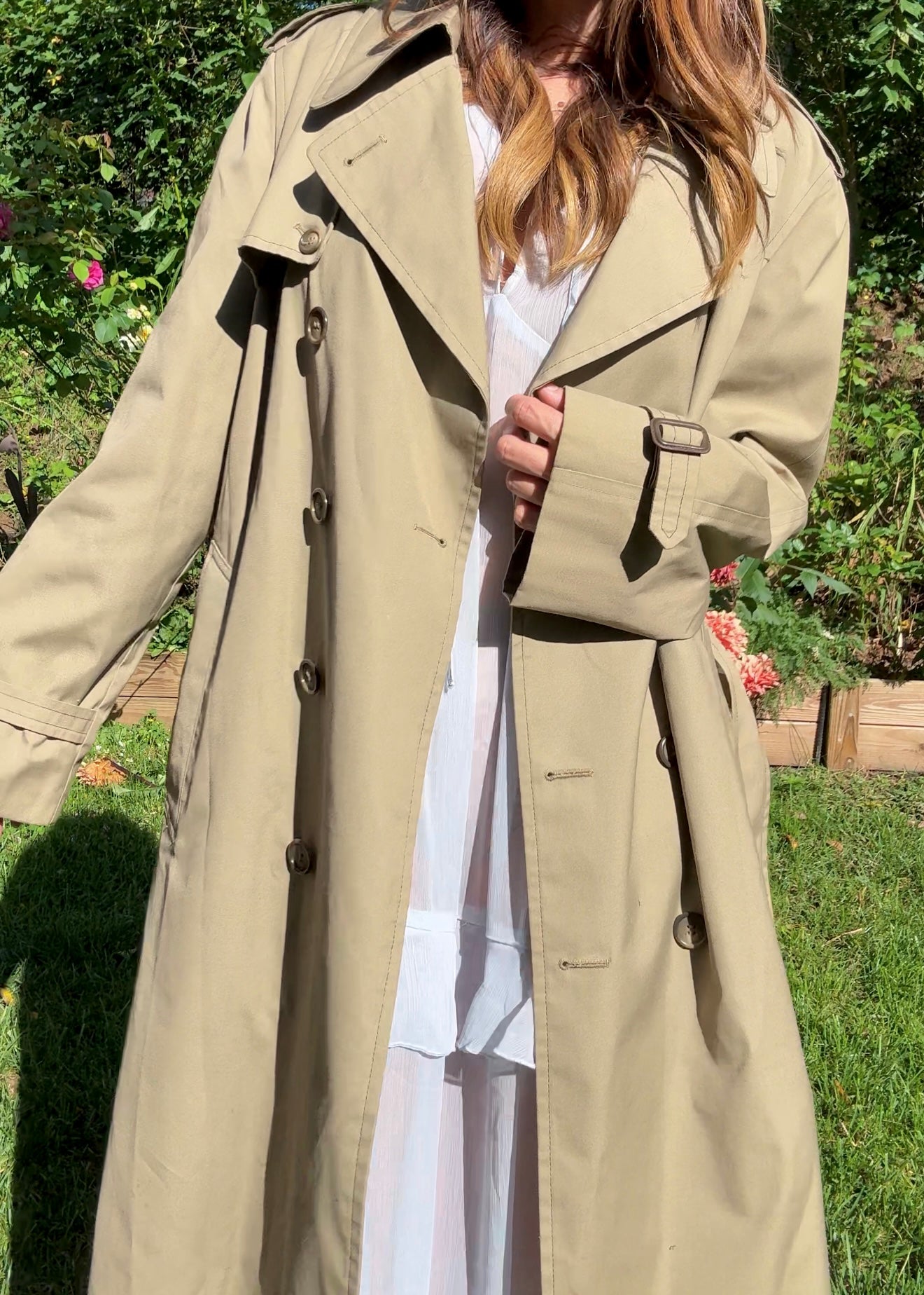 Vintage 90s London Fog Trench Coat - khaki