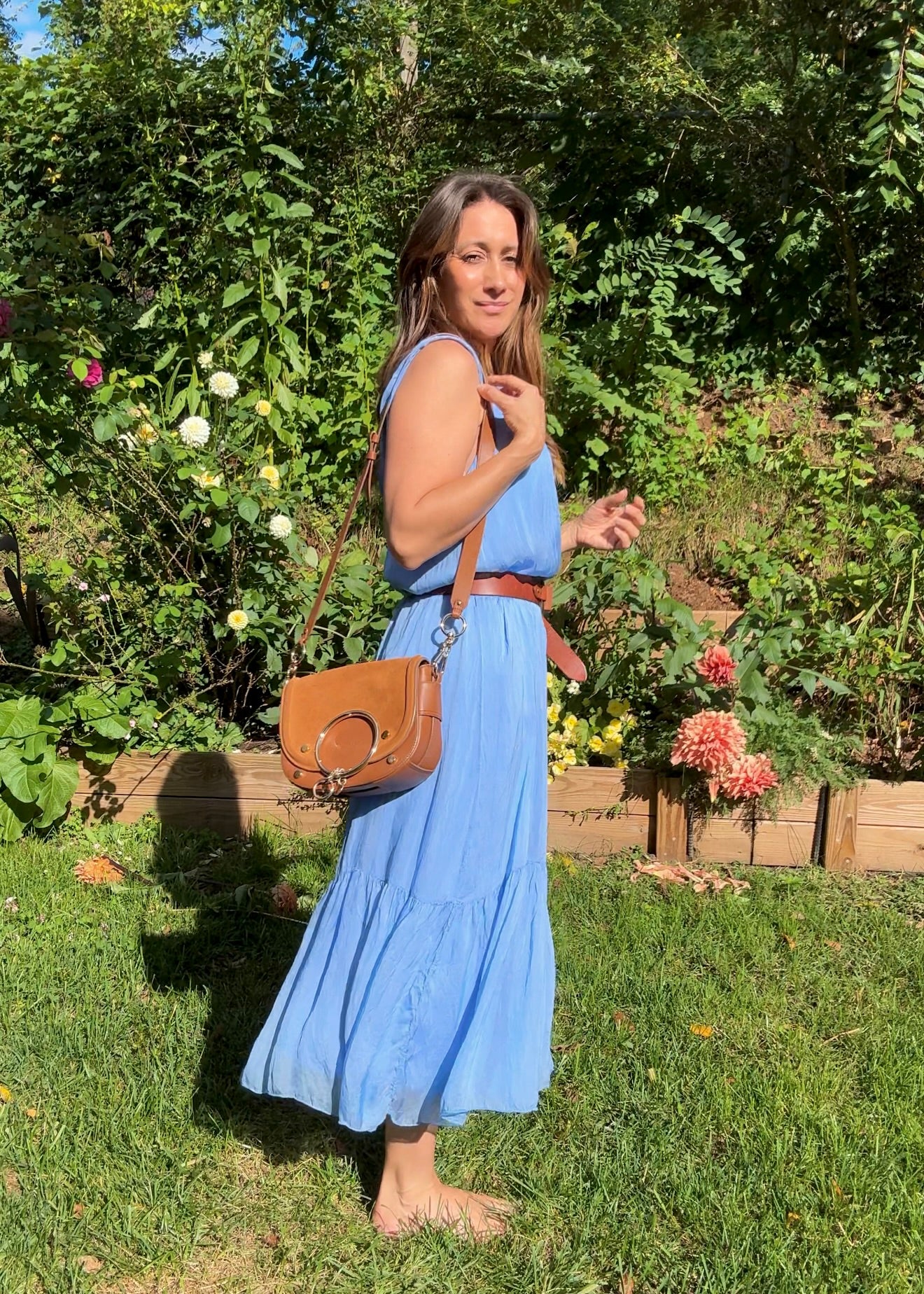 FRNCH Paris Blue Midi Dress — Made in Italy