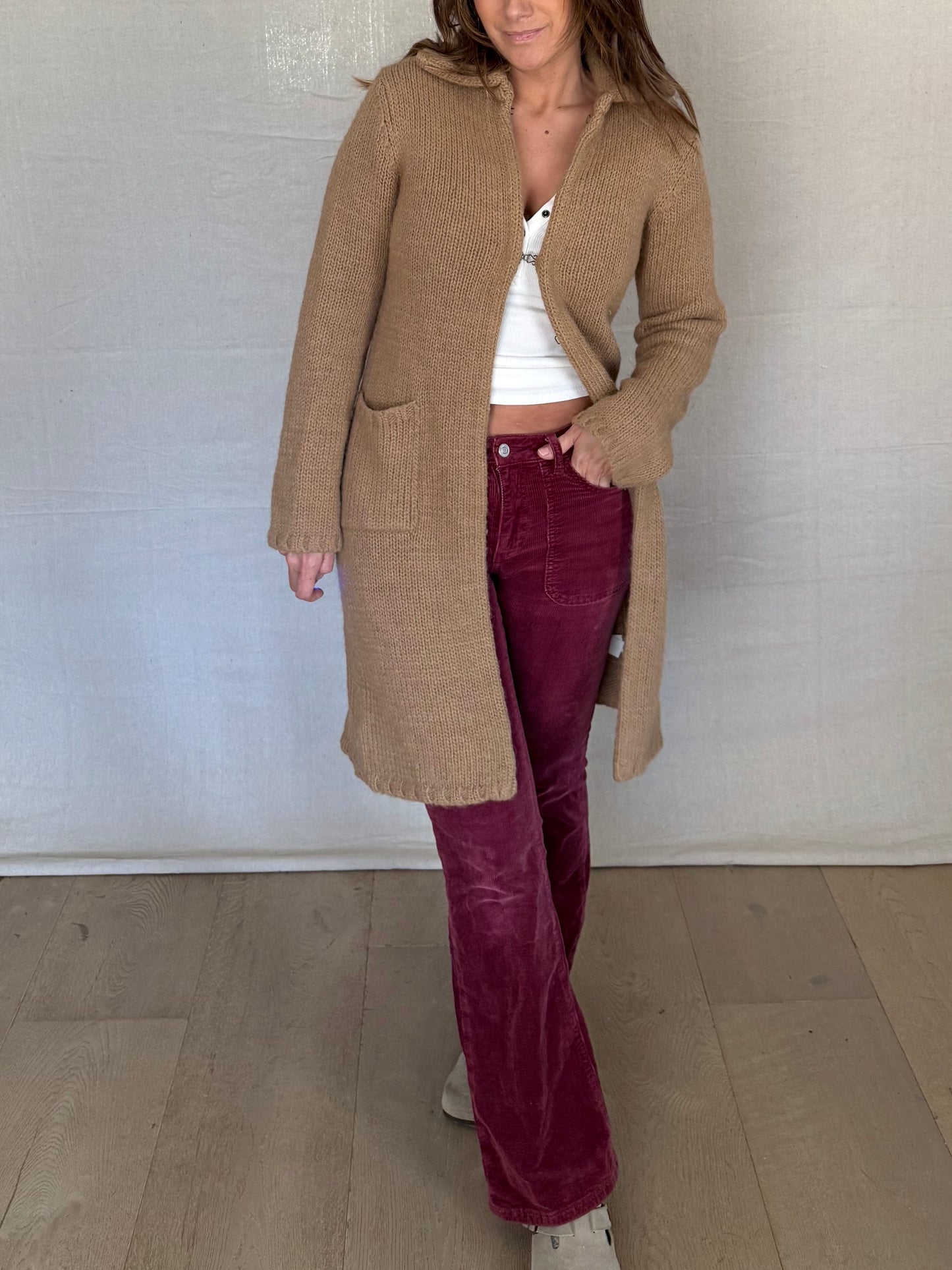 J.Crew Alpaca Knit Coatigan Camel Duster Cardigan