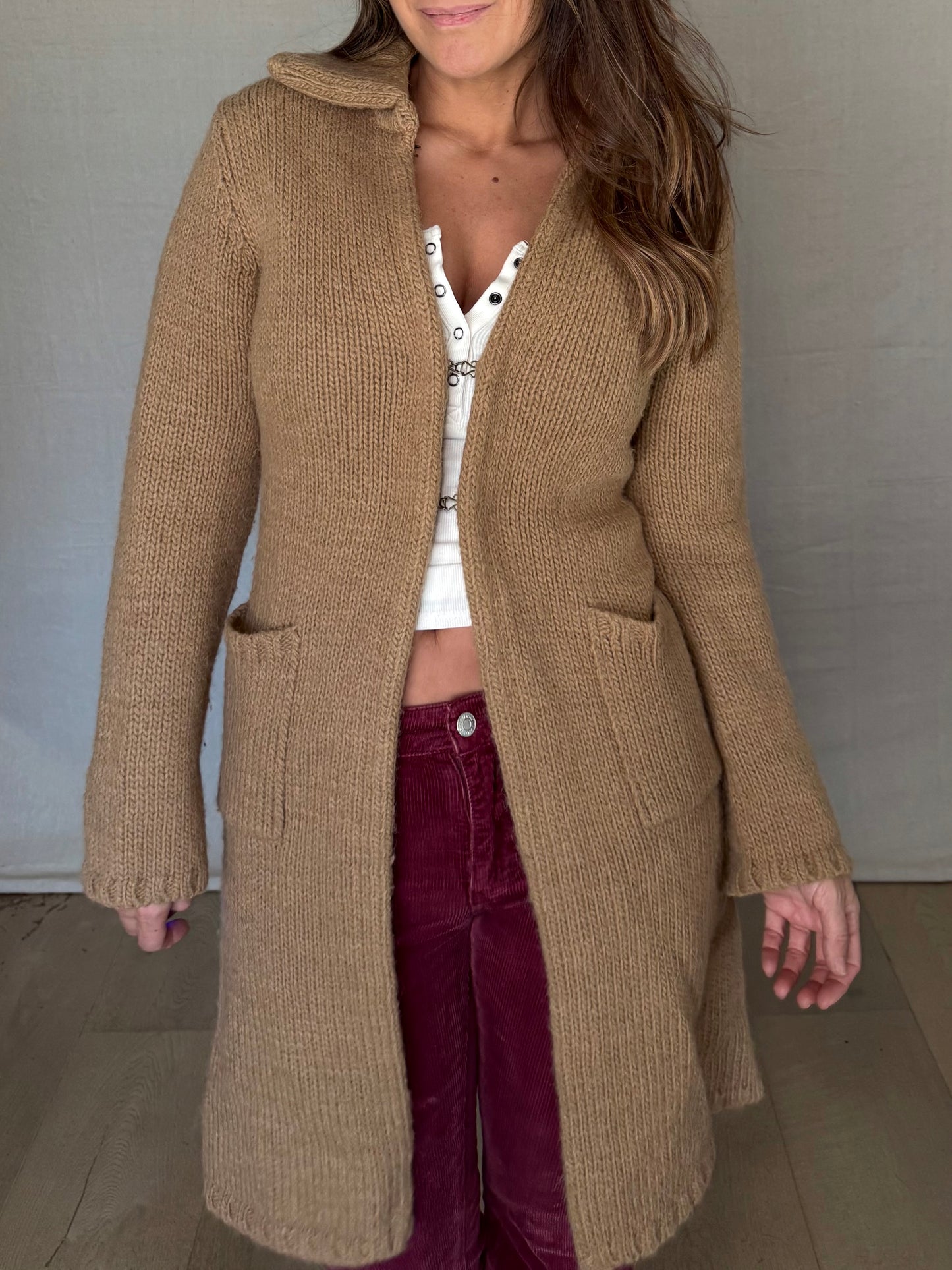 J.Crew Alpaca Knit Coatigan Camel Duster Cardigan