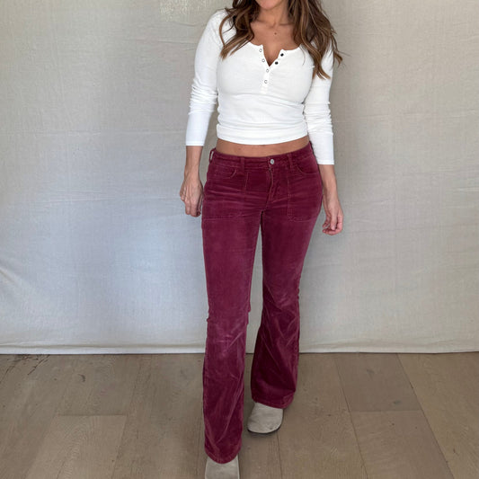 Vintage Pilcro Burgundy Corduroy Flare Pants