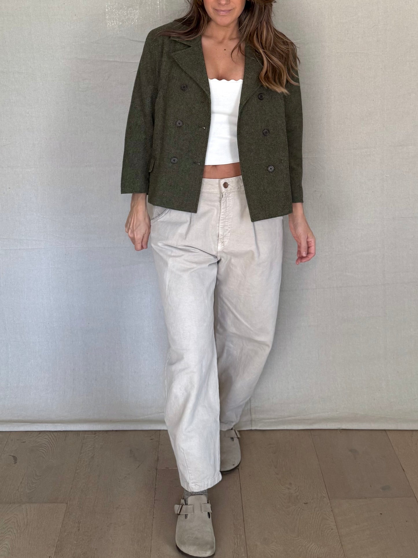 Ralph Lauren Olive Wool Petite Blazer