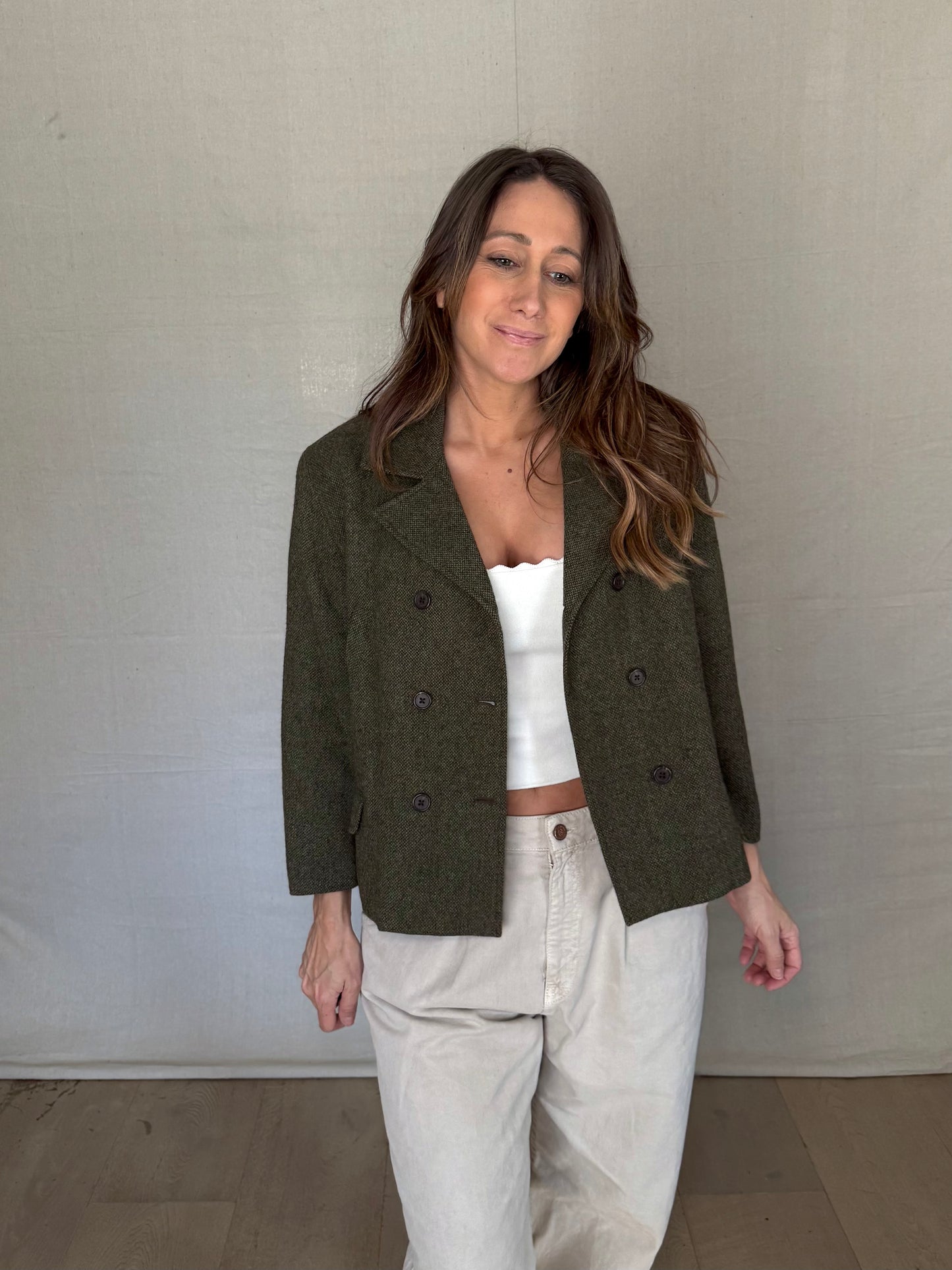 Ralph Lauren Olive Wool Petite Blazer