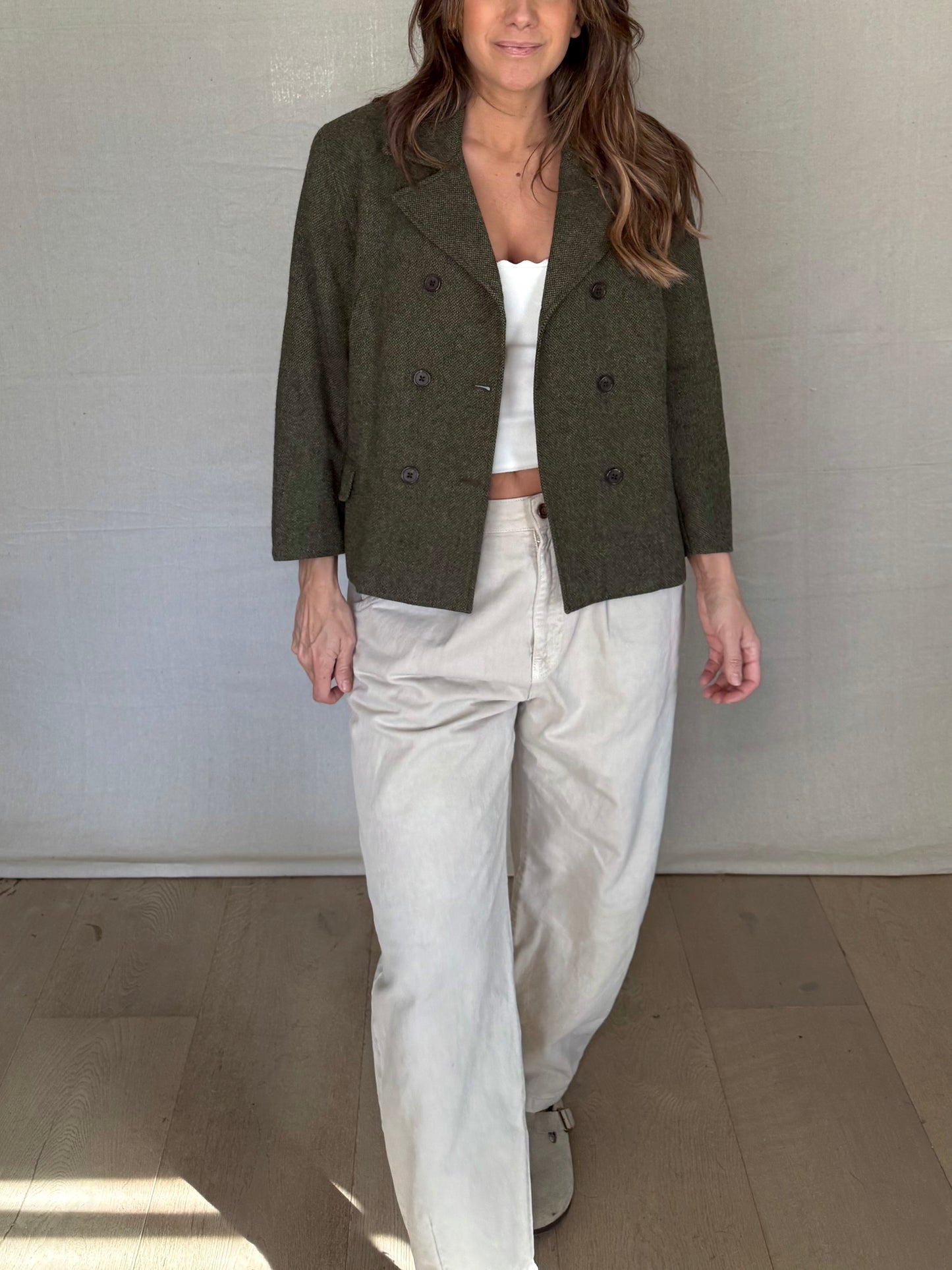 Ralph Lauren Olive Wool Petite Blazer