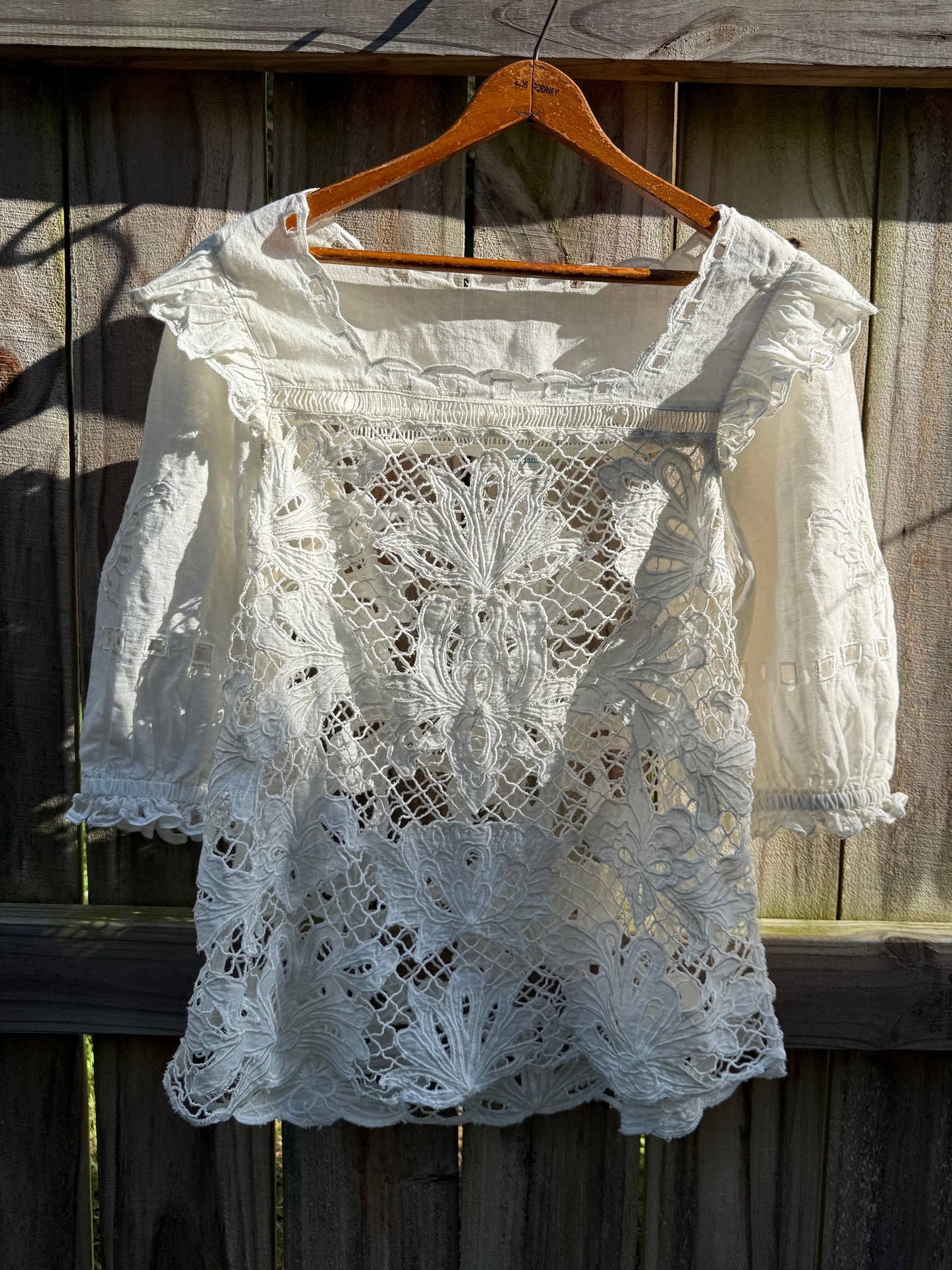 Sundance White Lace Cutwork Blouse | Sheer Cotton Lace Top | Crochet Embroidery | Resort Wear