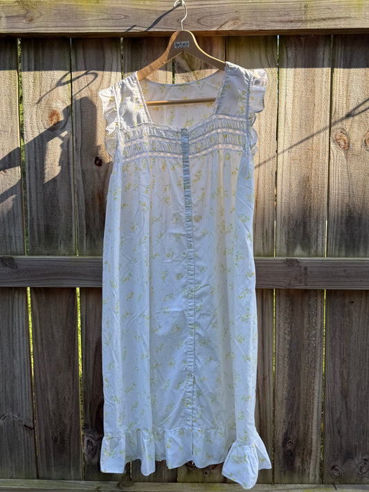 Vintage Reworked Yellow Floral Babydoll House Dress