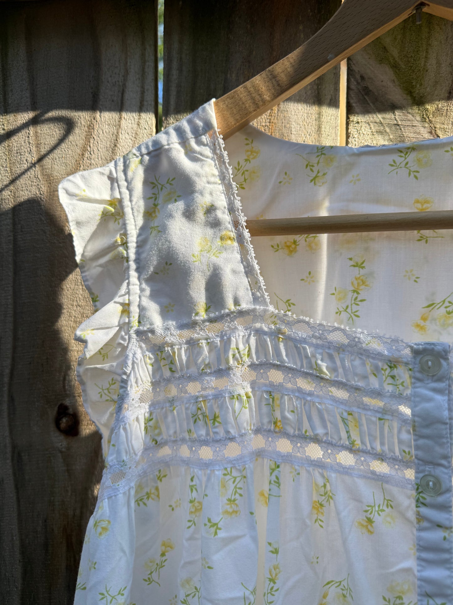 Vintage Reworked Yellow Floral Babydoll House Dress