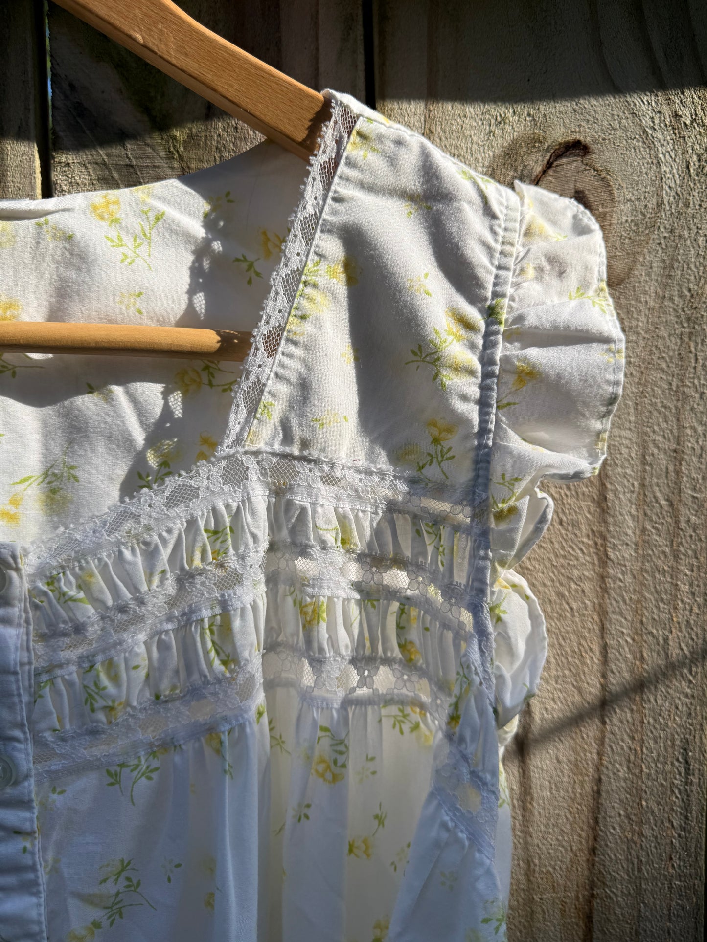 Vintage Reworked Yellow Floral Babydoll House Dress