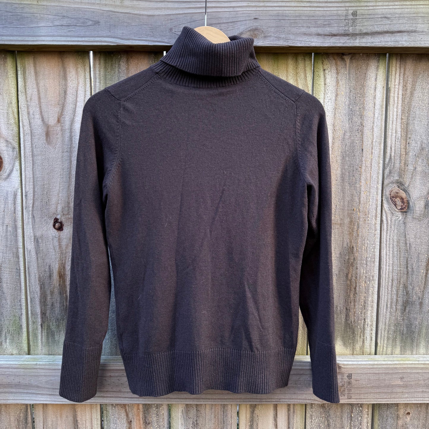 Espresso Brown Silk Cashmere Turtleneck Sweater
