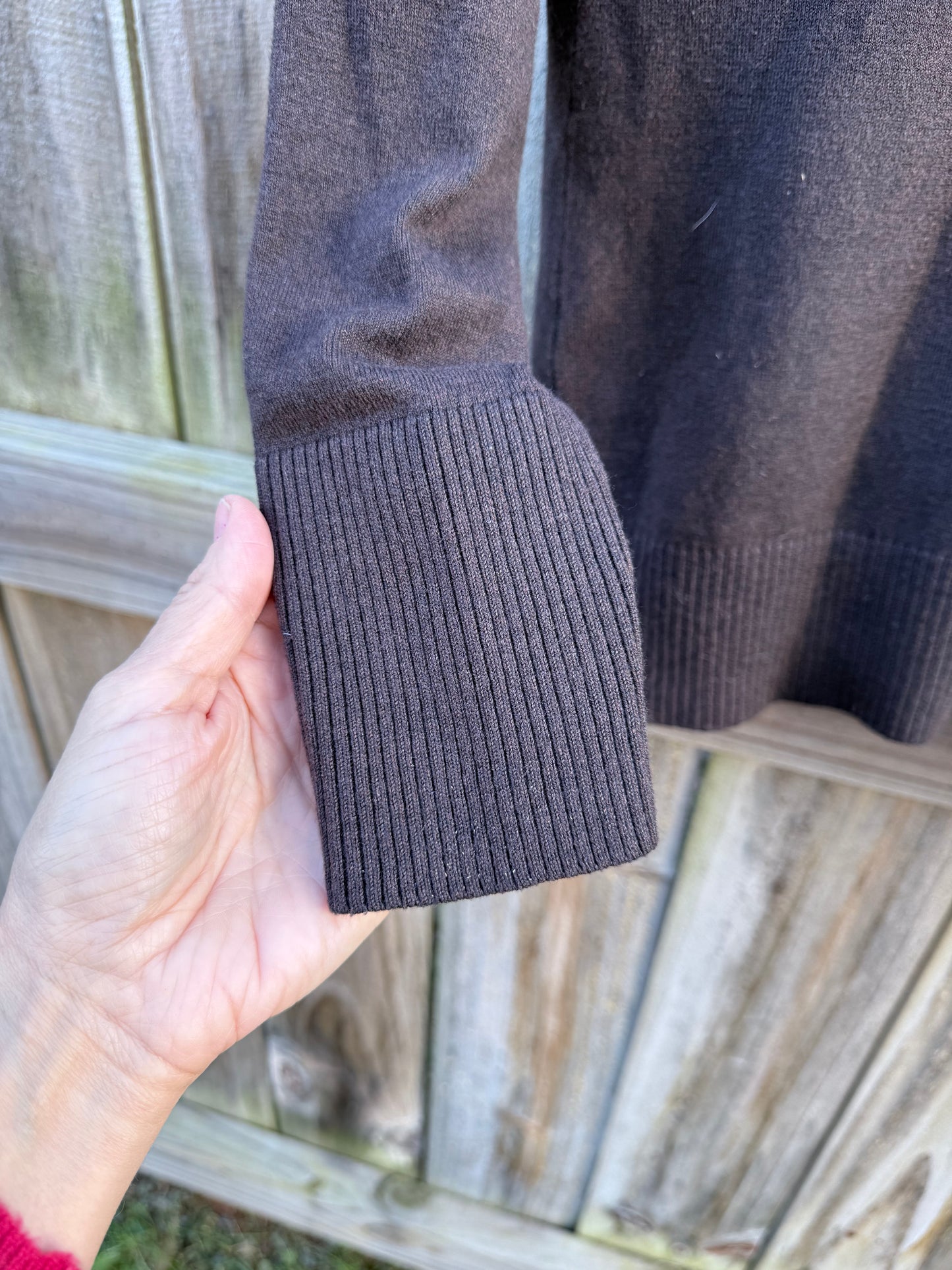 Espresso Brown Silk Cashmere Turtleneck Sweater