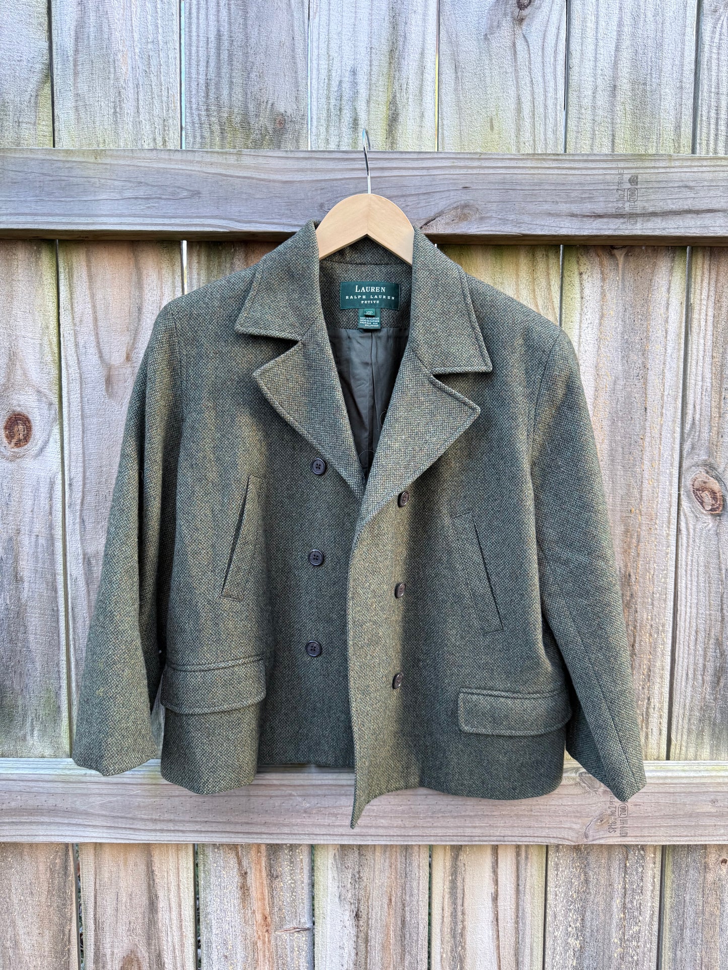 Ralph Lauren Olive Wool Petite Blazer